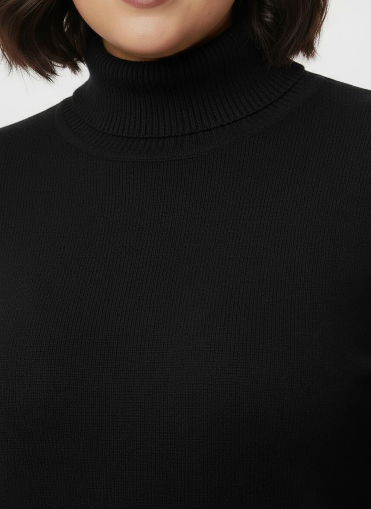 Rollkragenpullover aus Feinstrick - schwarz