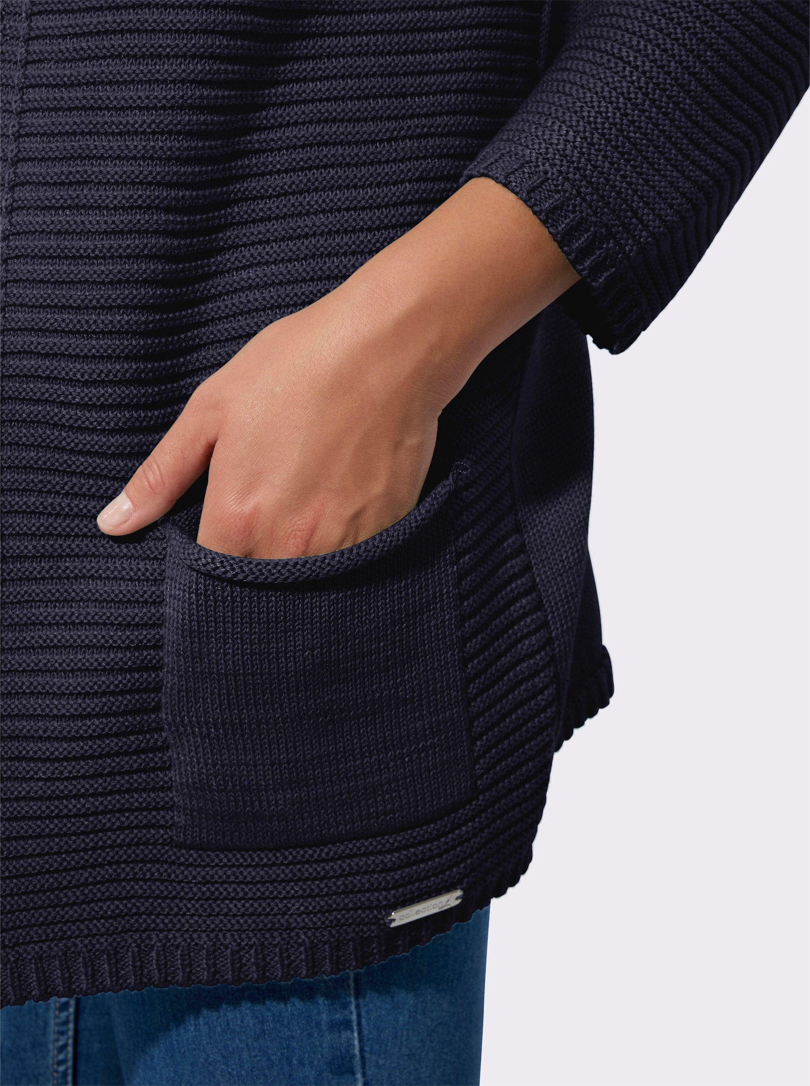 Strickjacke ohne Verschluss - marine