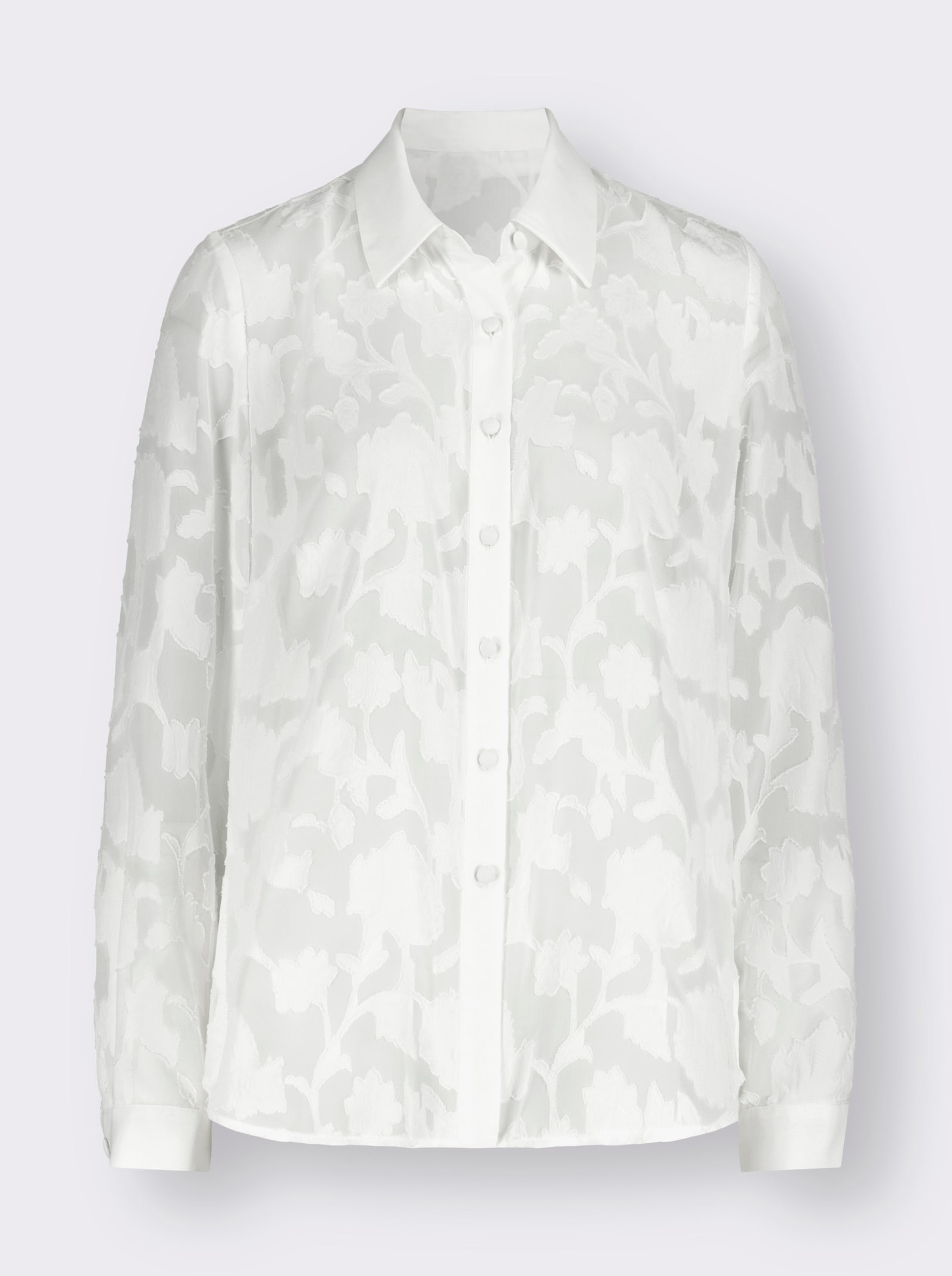 Langarmbluse im Ausbrenner-Look - ecru