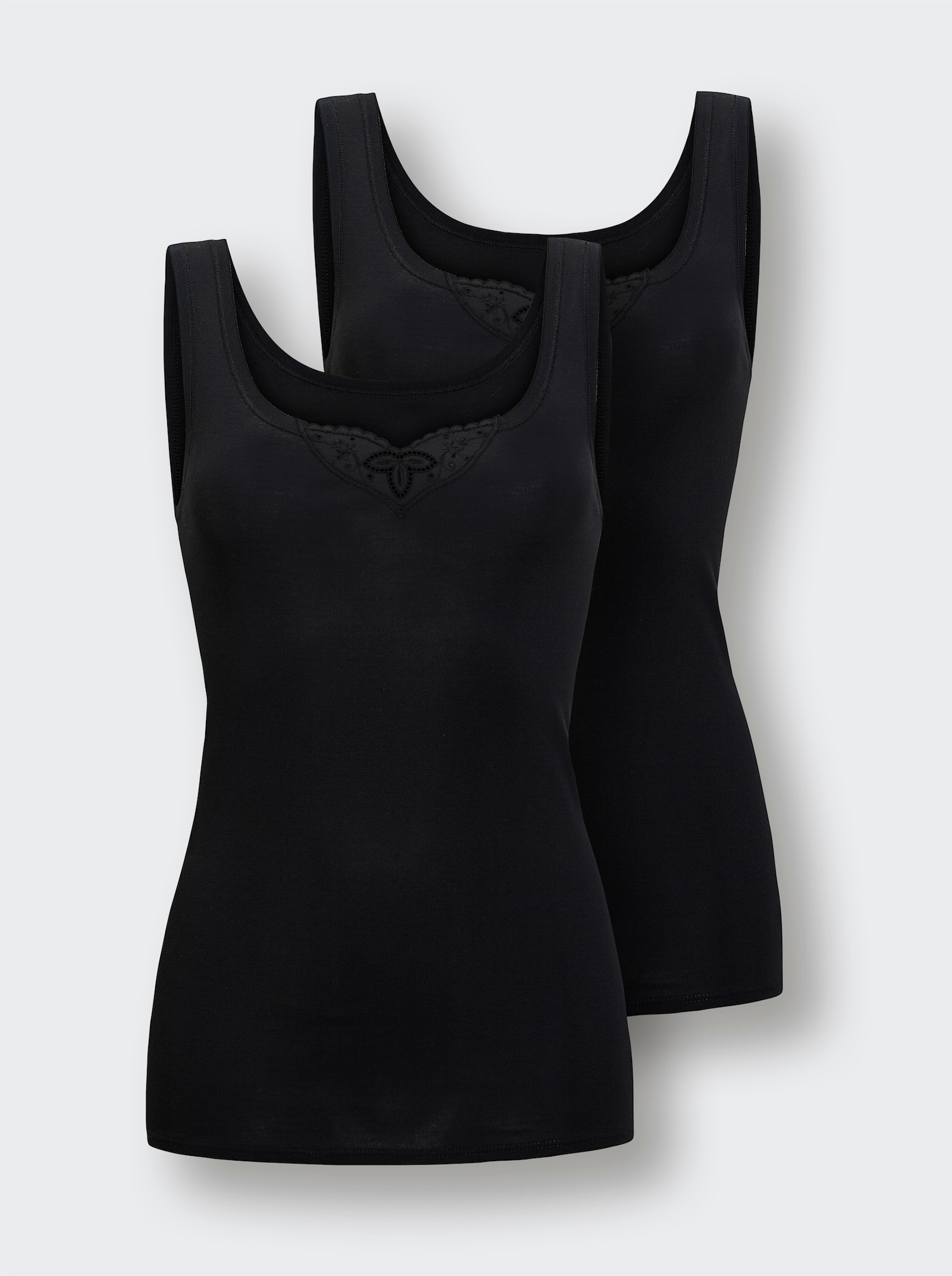 Schiesser Achselhemd aus Feinripp - schwarz