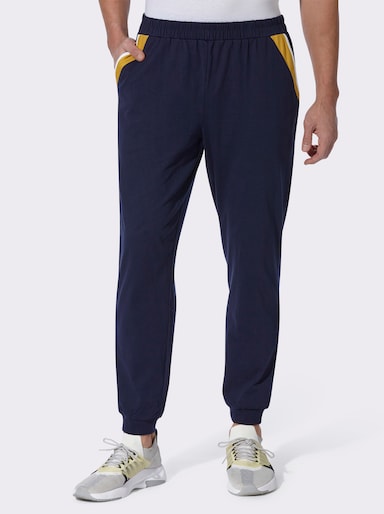 Freizeithose mit Kontrasteinsätzen - marine