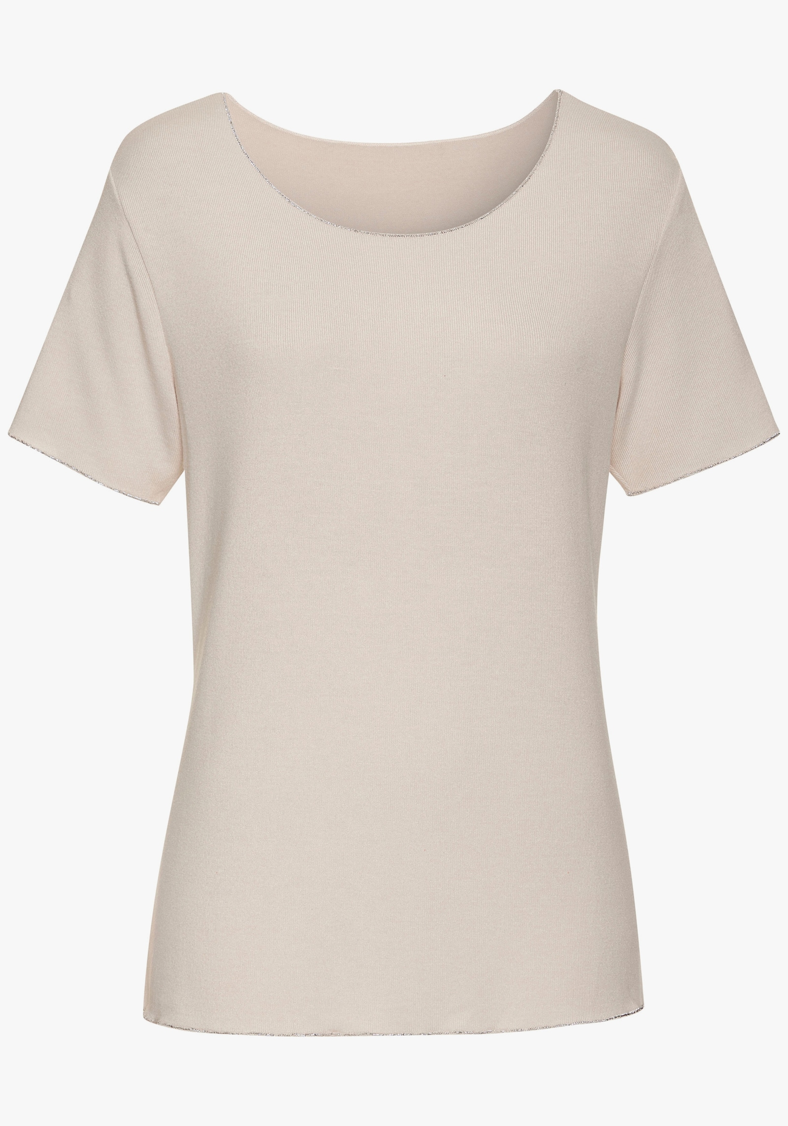 LASCANA Shirt met ronde hals - zand