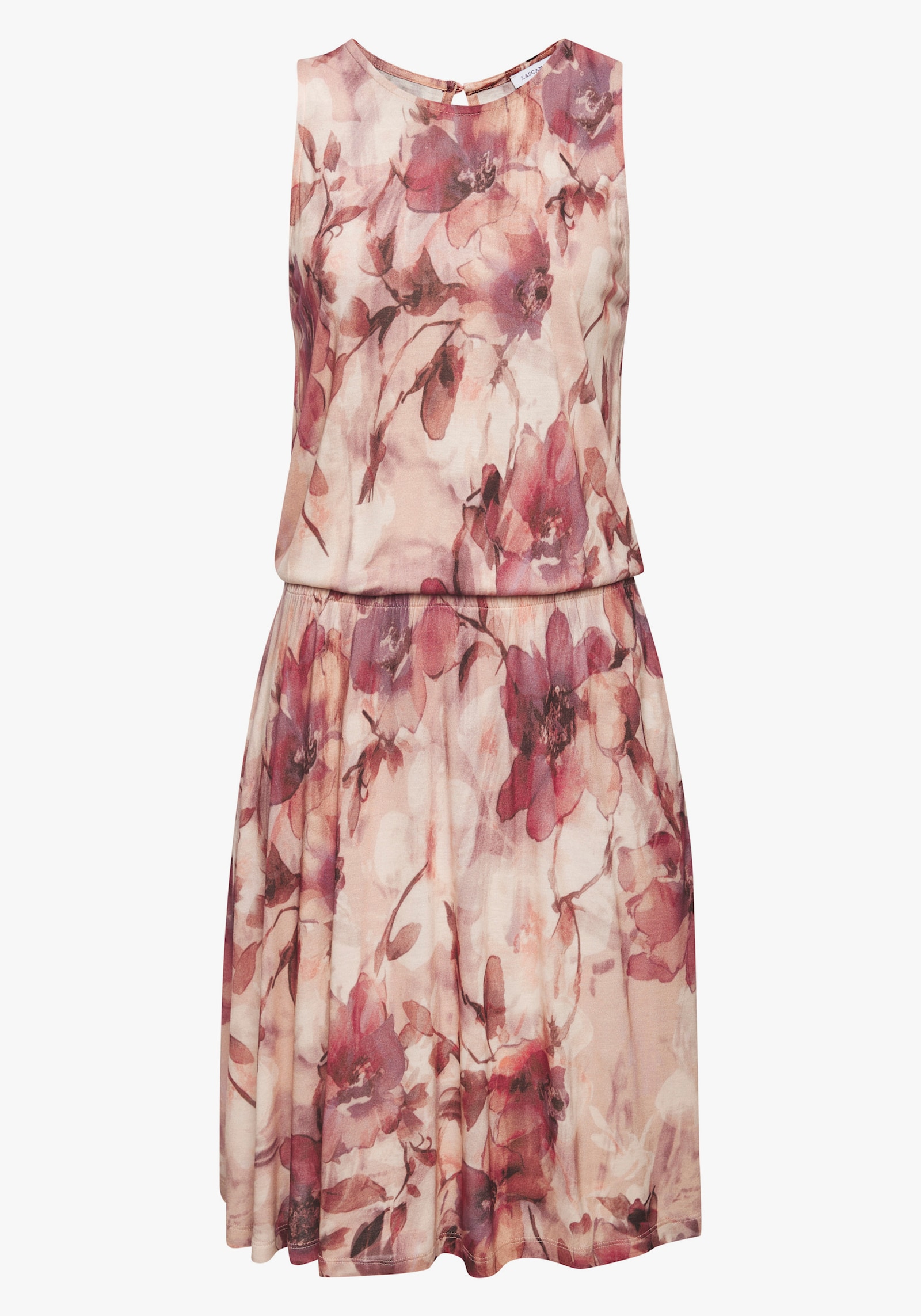 LASCANA Jerseykleid - rosé-bordeaux bedruckt