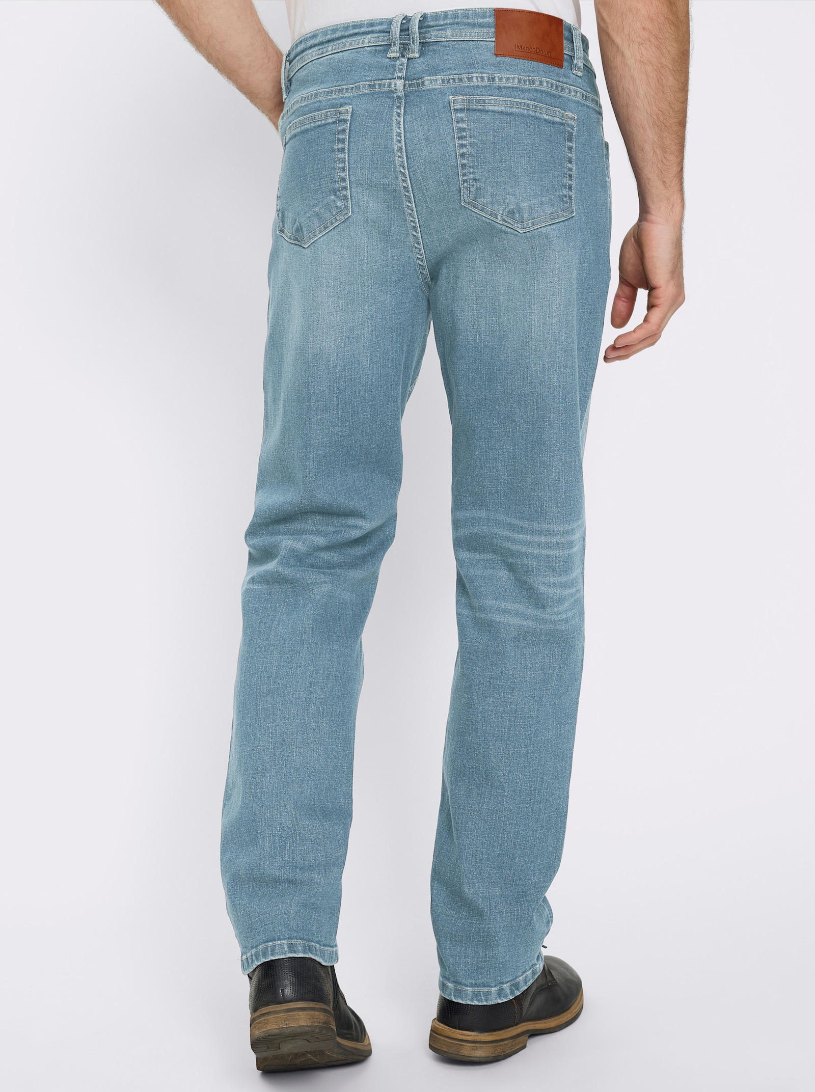 Marco Donati 5-Pocket-Jeans mit kontrastfarbenen Nähten - blue-bleached