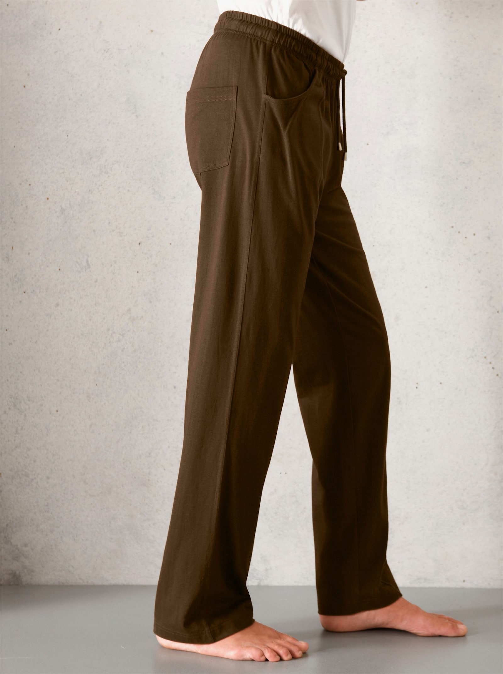 Freizeithose mit Tunnelzug - khaki