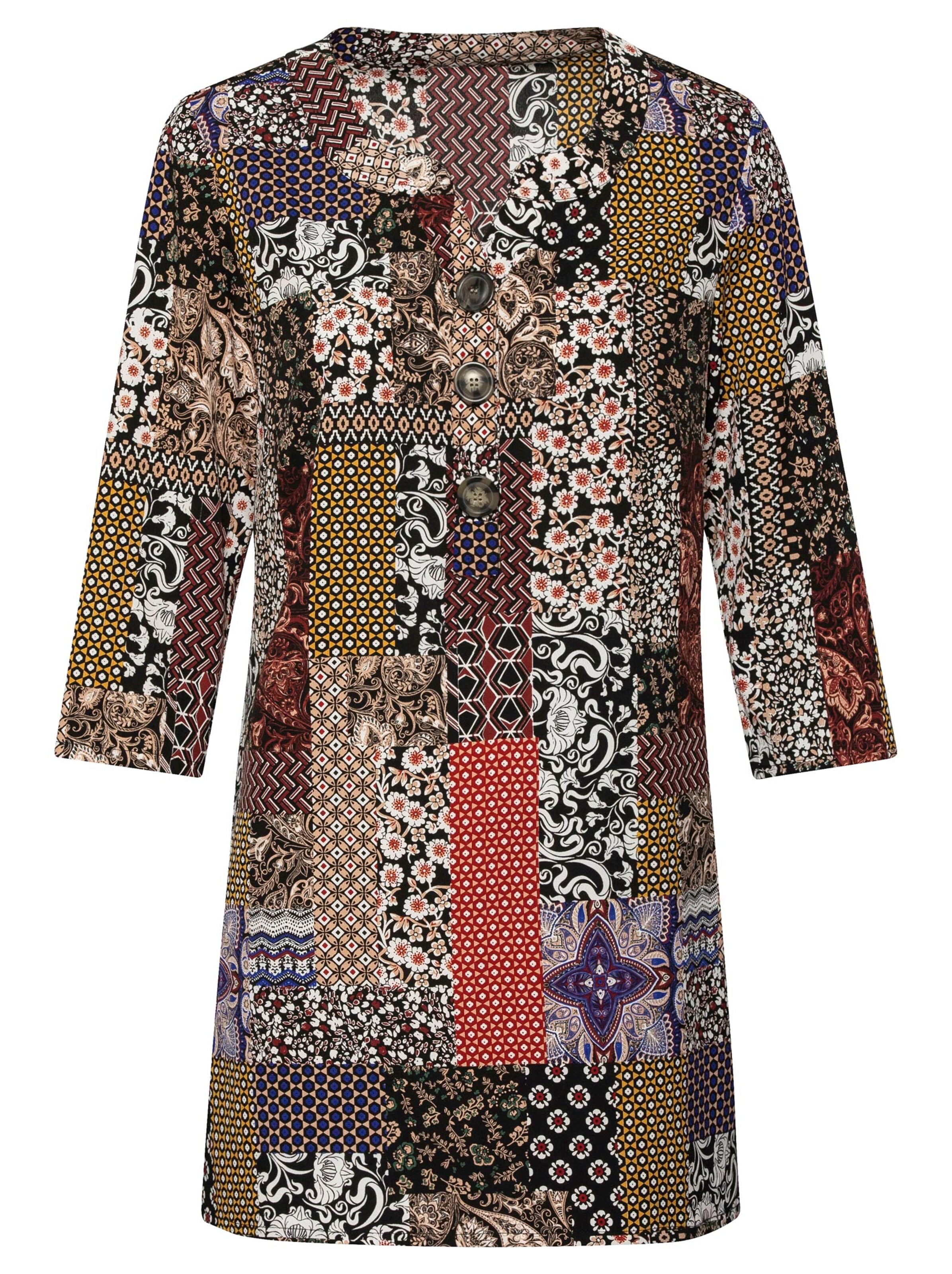 Bluse - braun-gemustert