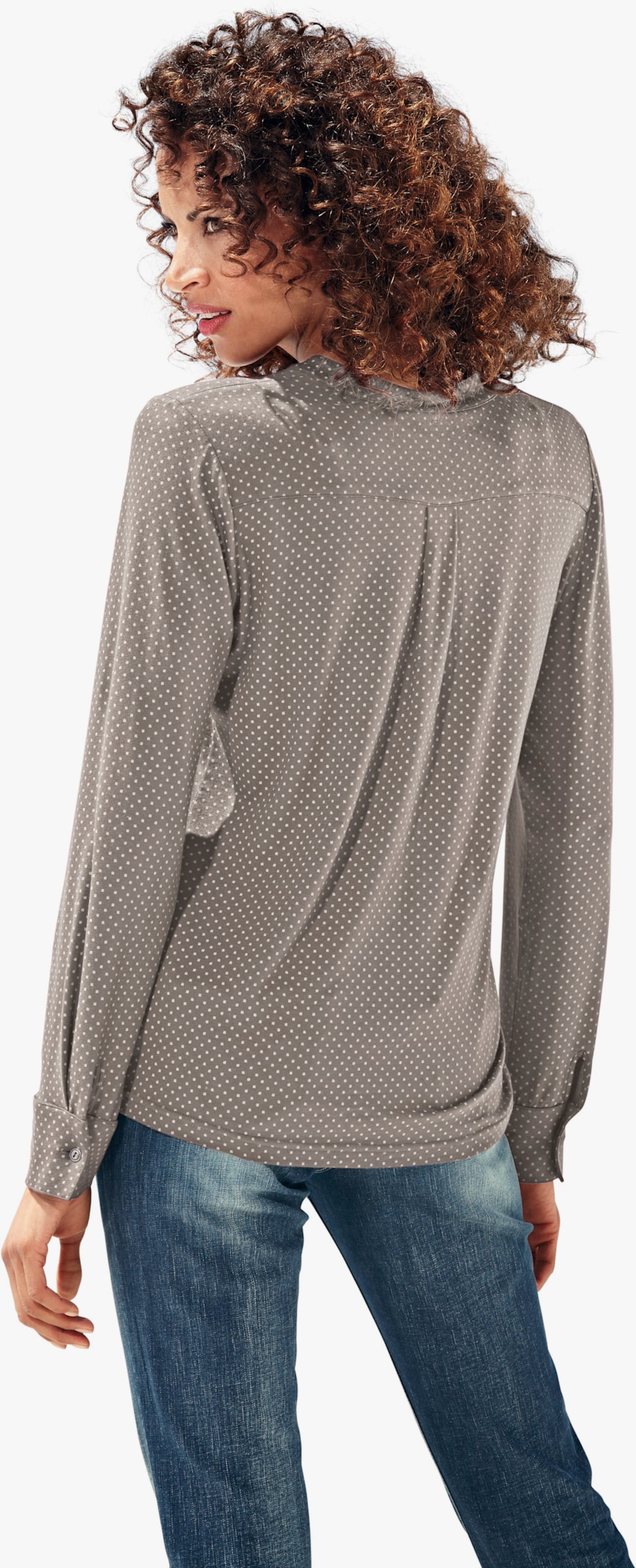 heine Blusenshirt mit Brusttaschen - taupe