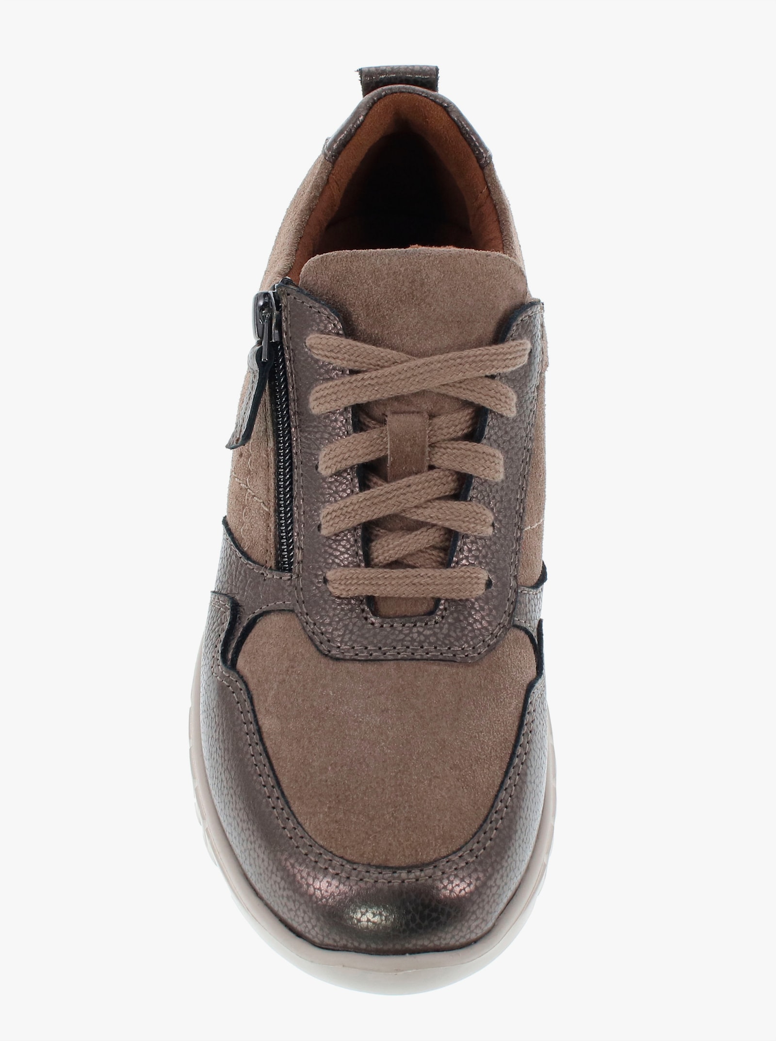 Naturläufer Sneaker mit seitlichem Reißverschluss, Weite H - taupe