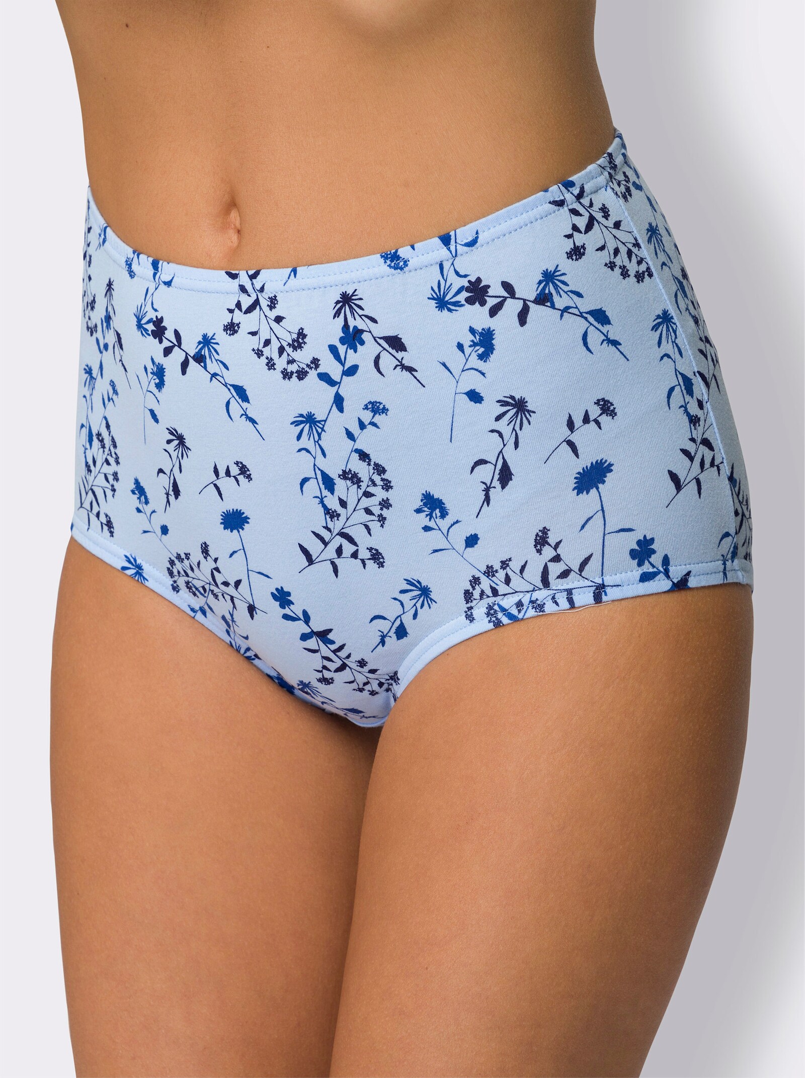 Tailleslip in stretchkwaliteit - wit + marine + ijsblauw