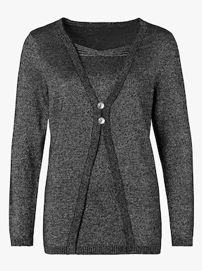 2-in-1-Pullover - schwarz