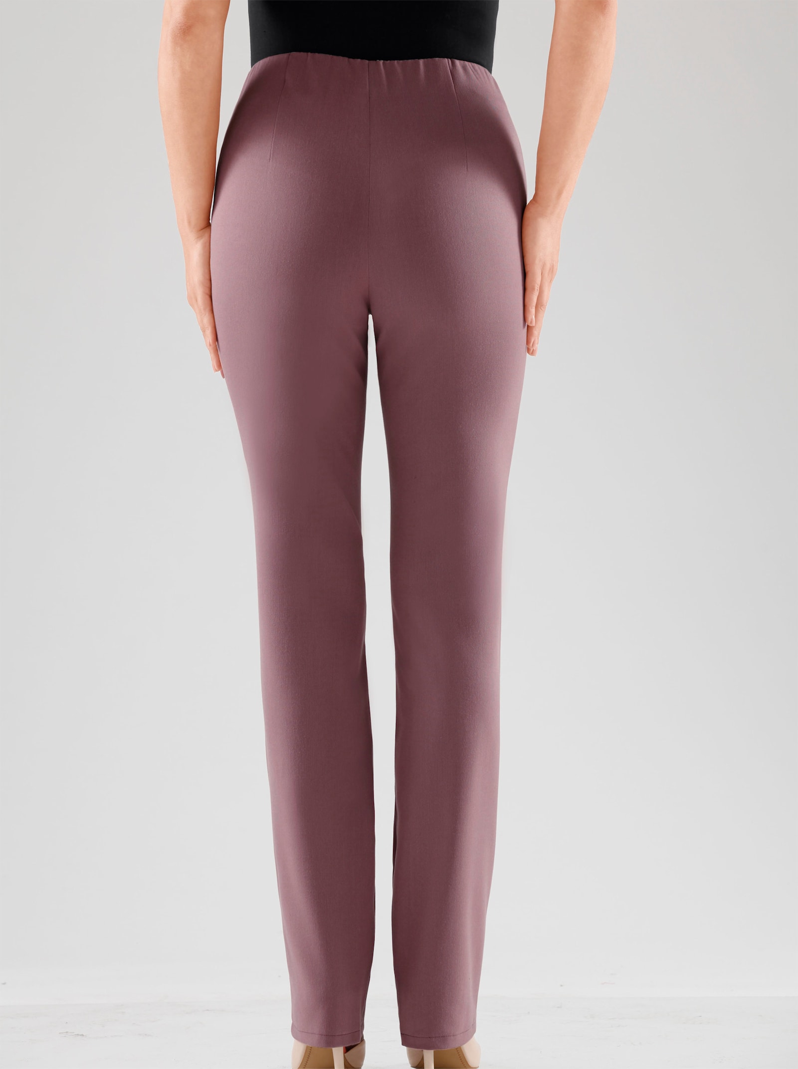 Pantalon extensible avec ceinture élastique intégrée - bois de rose