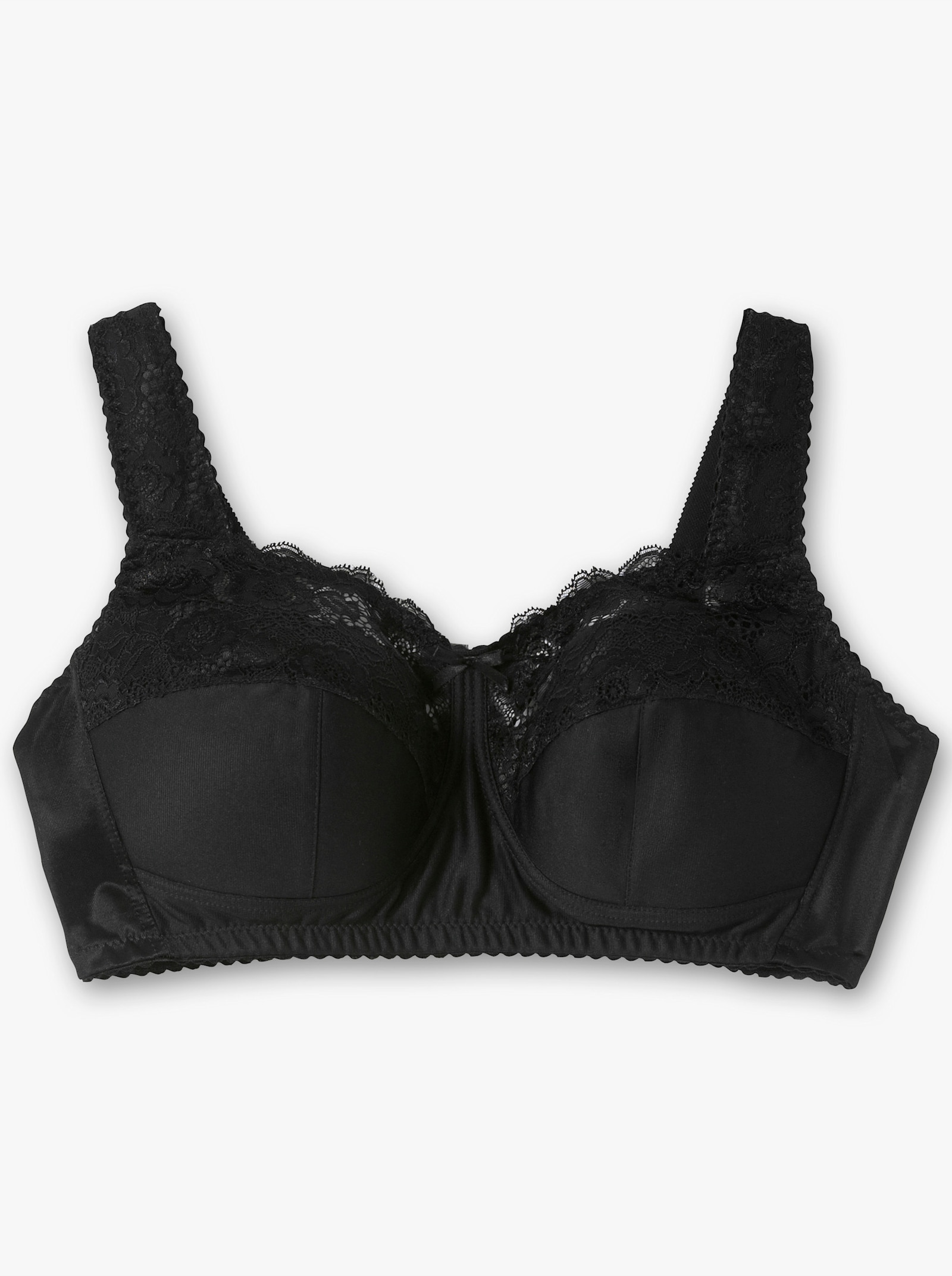 sheego Bügelloser BH mit Spitze, wattierte Cups - schwarz
