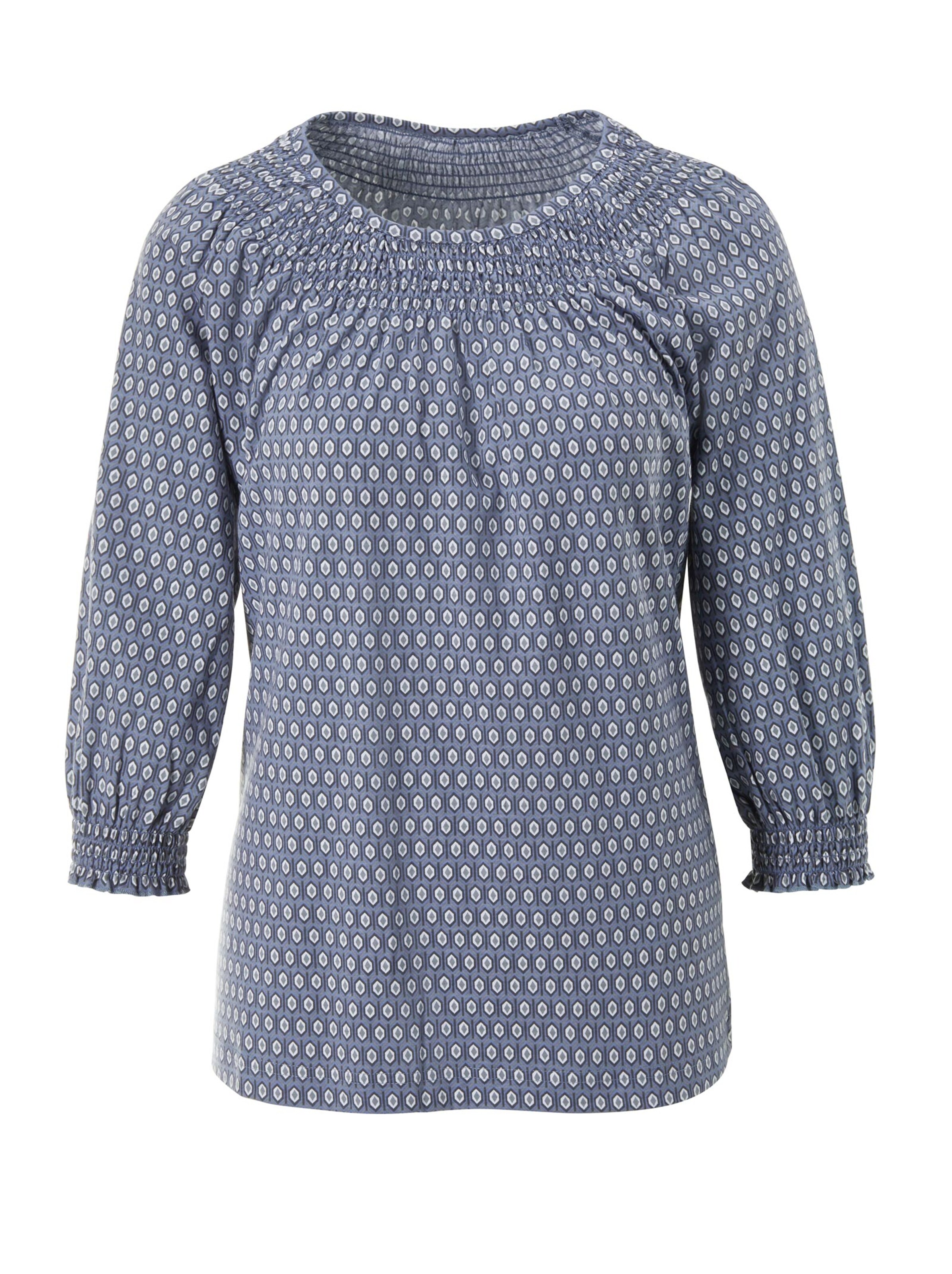 Shirt - rauchblau-gemustert