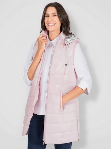 Longweste mit seitlichen Reißverschlüssen - hellrosé