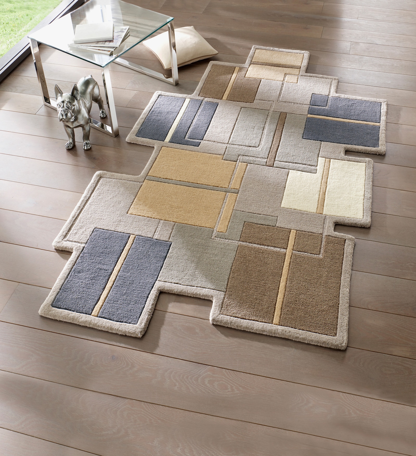 heine home Hochflorteppich - grau-braun