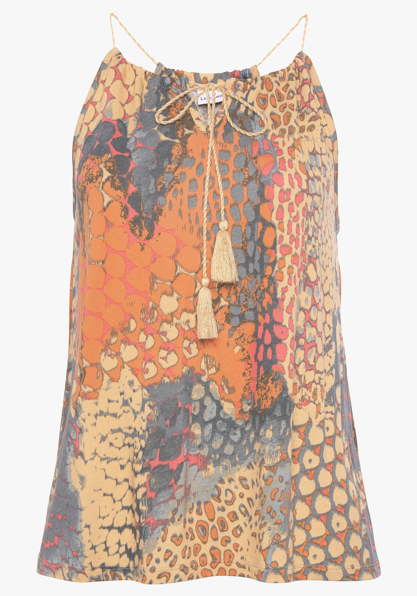 Buffalo Strandtop - orange-blau bedruckt