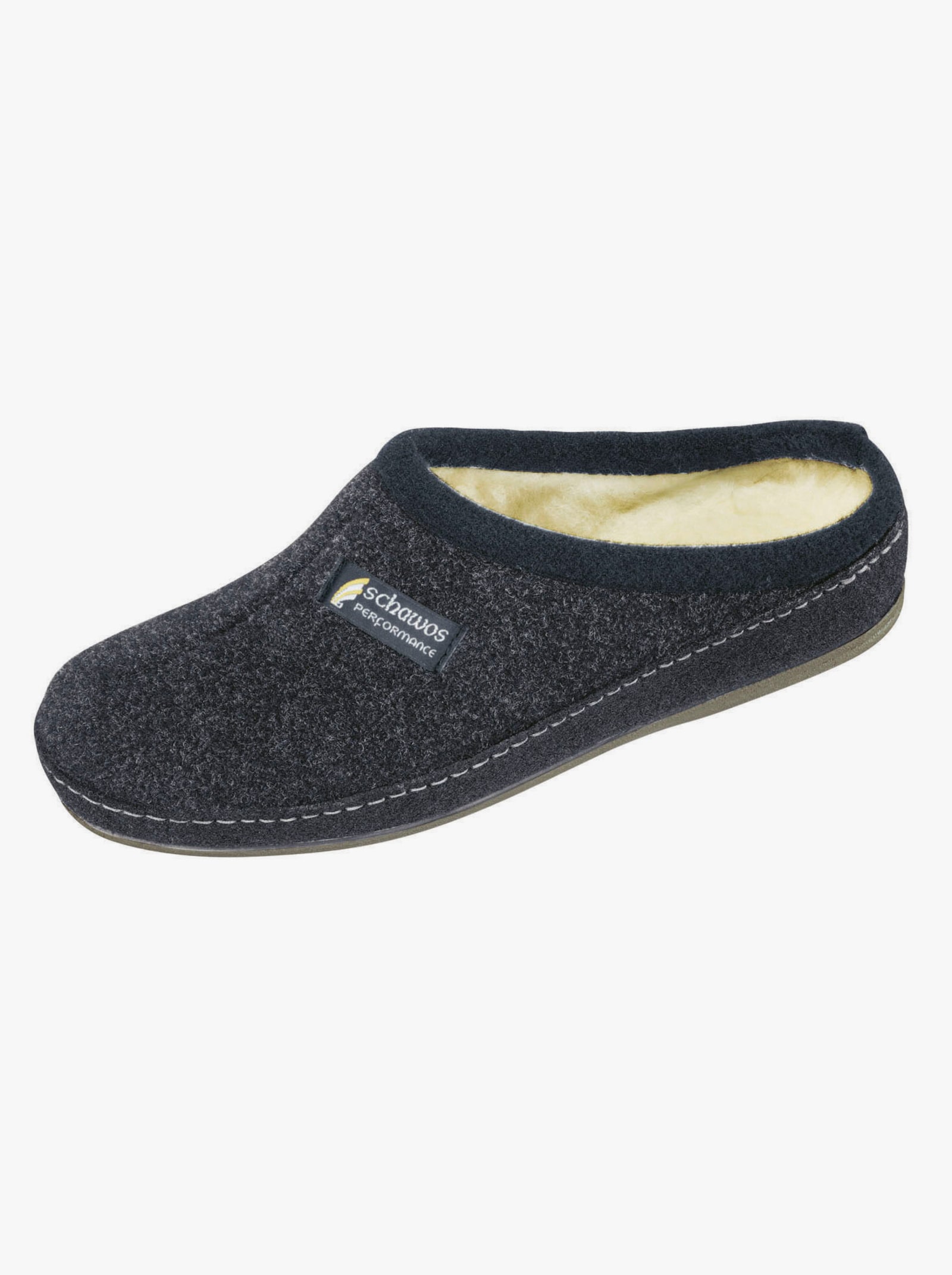 Schawos Slipper met scheerwol in de pool - zwart