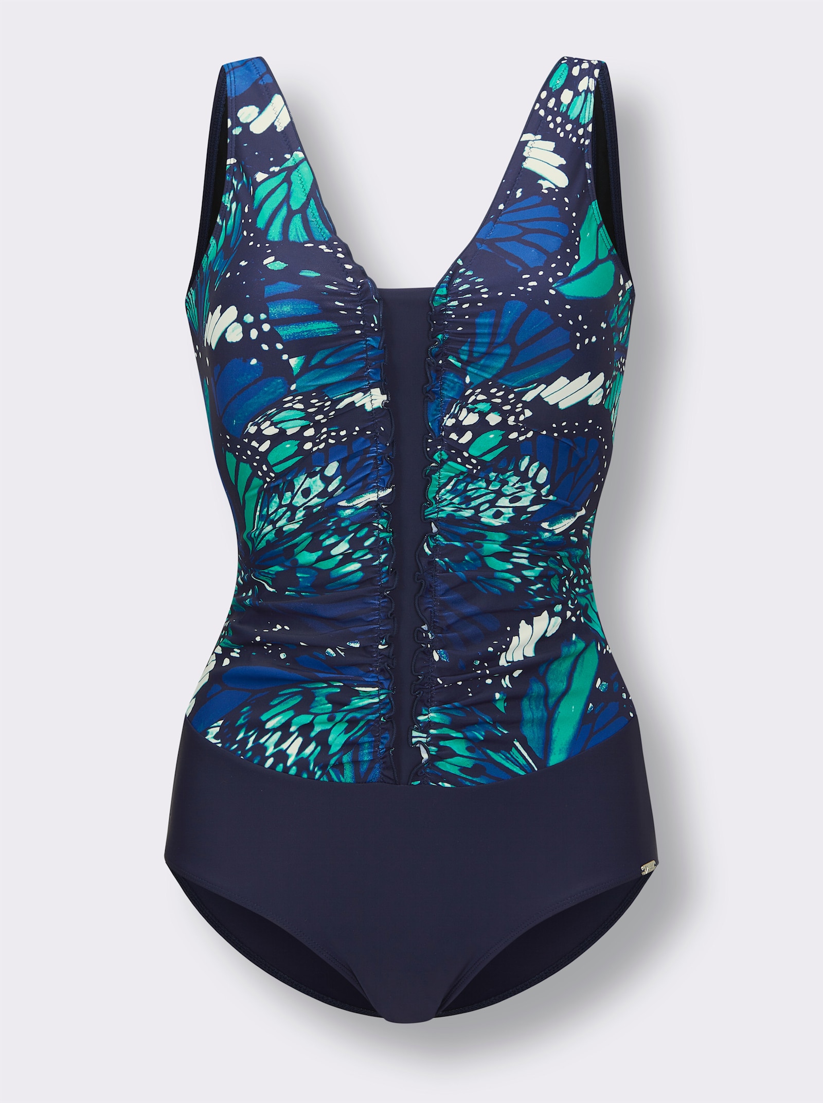 feel good Badeanzug - marine-royalblau-bedruckt