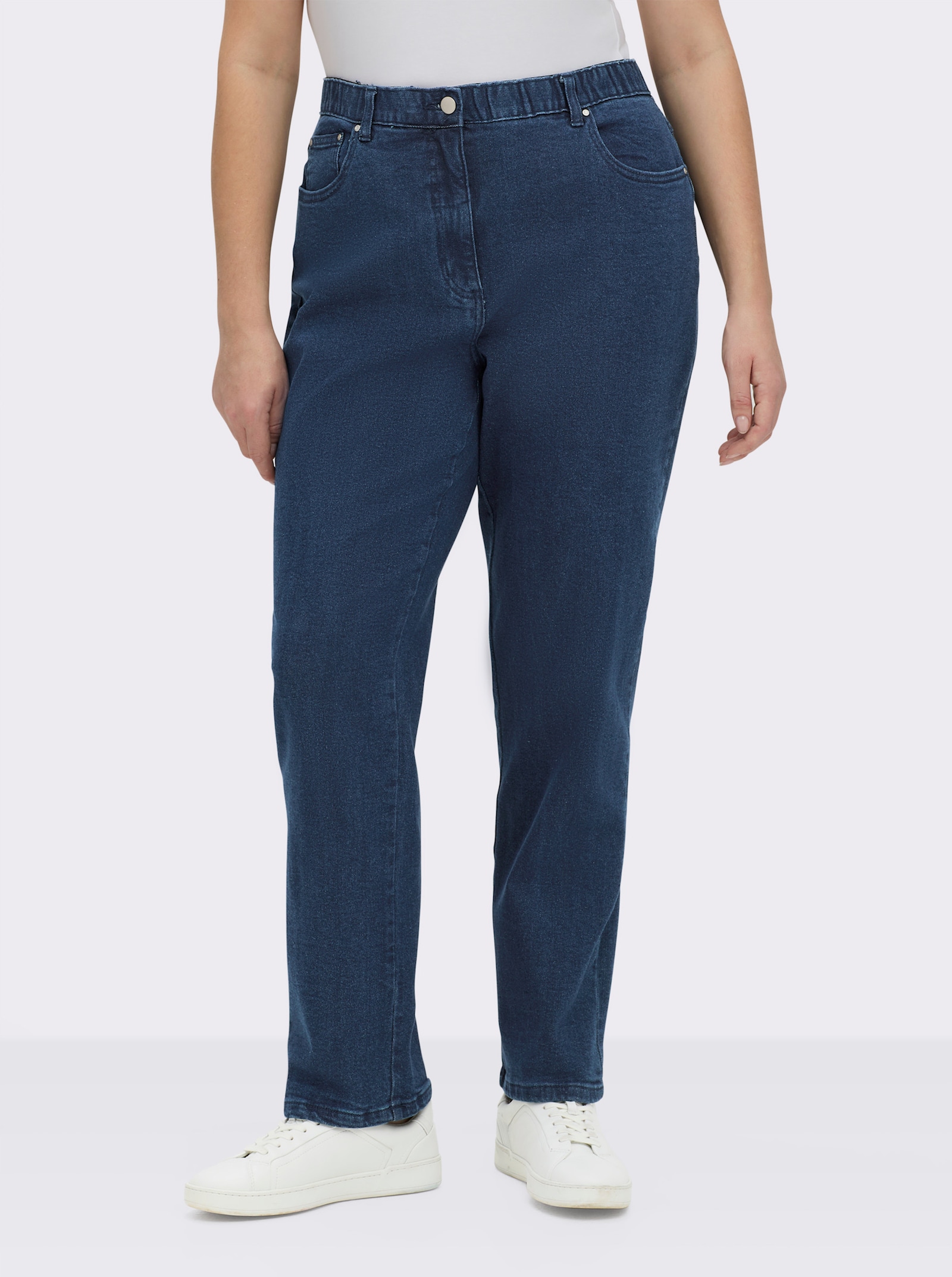 5-Pocket-Jeans mit innenliegendem Dehnbund - blue-stone-washed