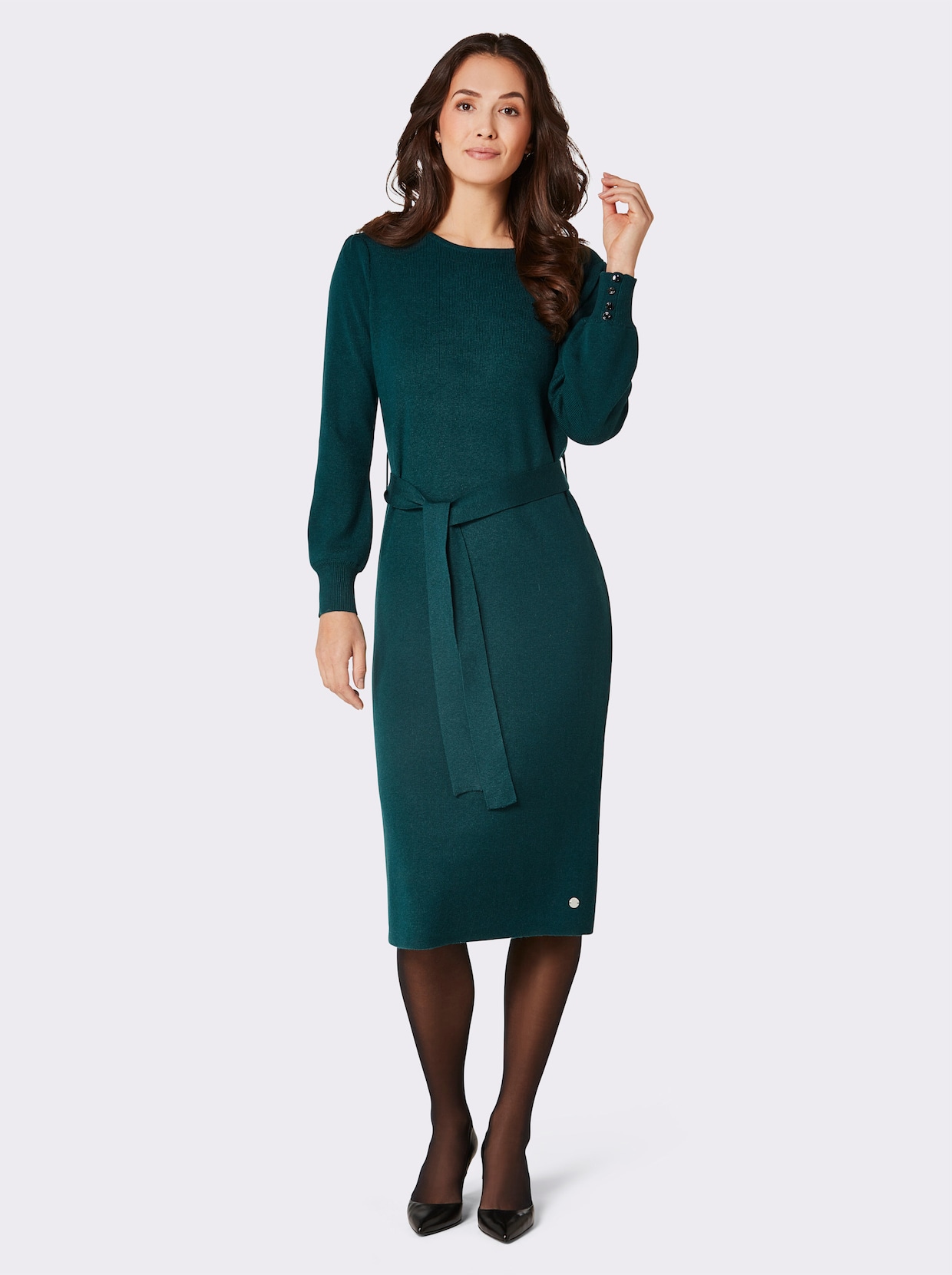 CREATION L PREMIUM Merino-Mix-Strickkleid - petrol