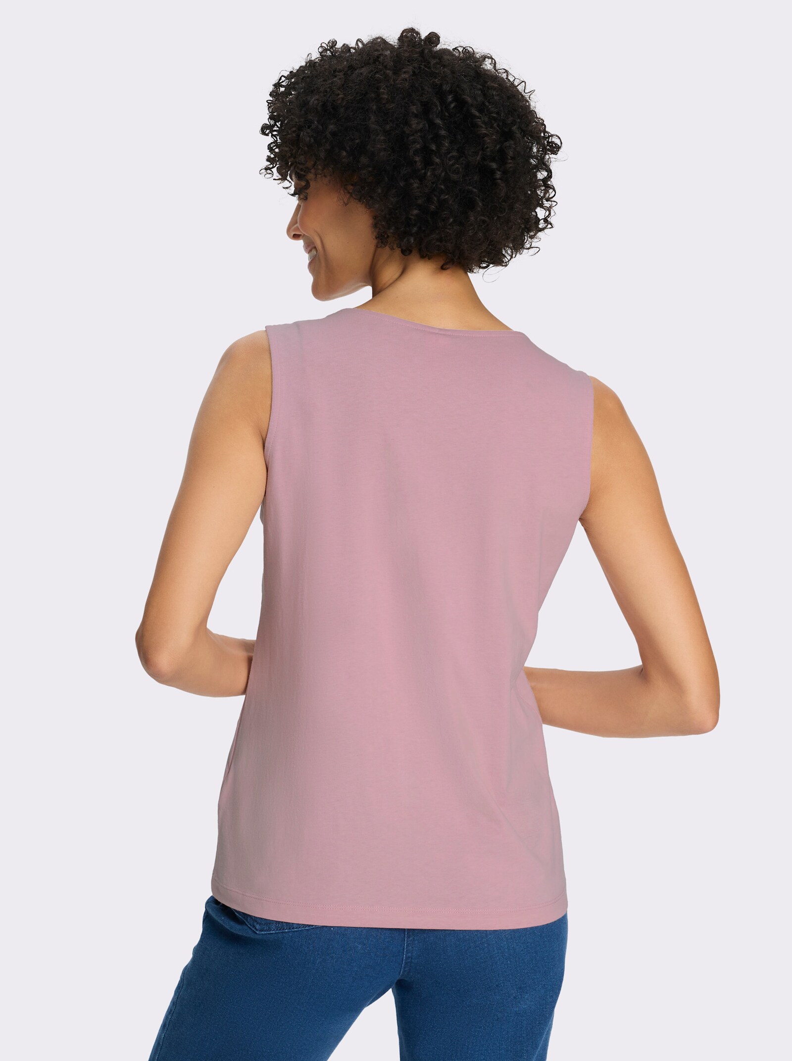Shirttop mit imitierter Knopfleiste - rosé