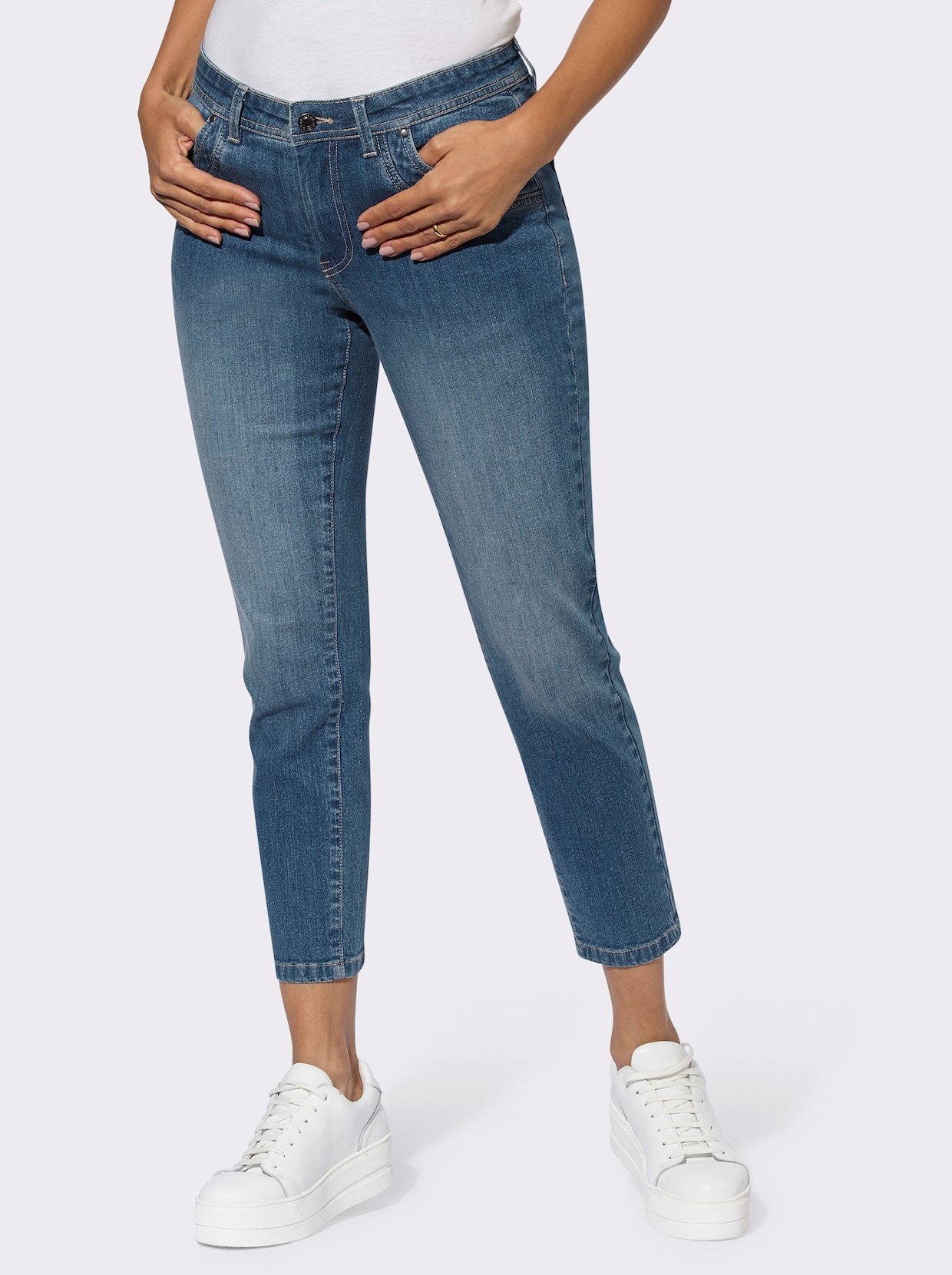 7/8-Jeans - blue-stone-washed