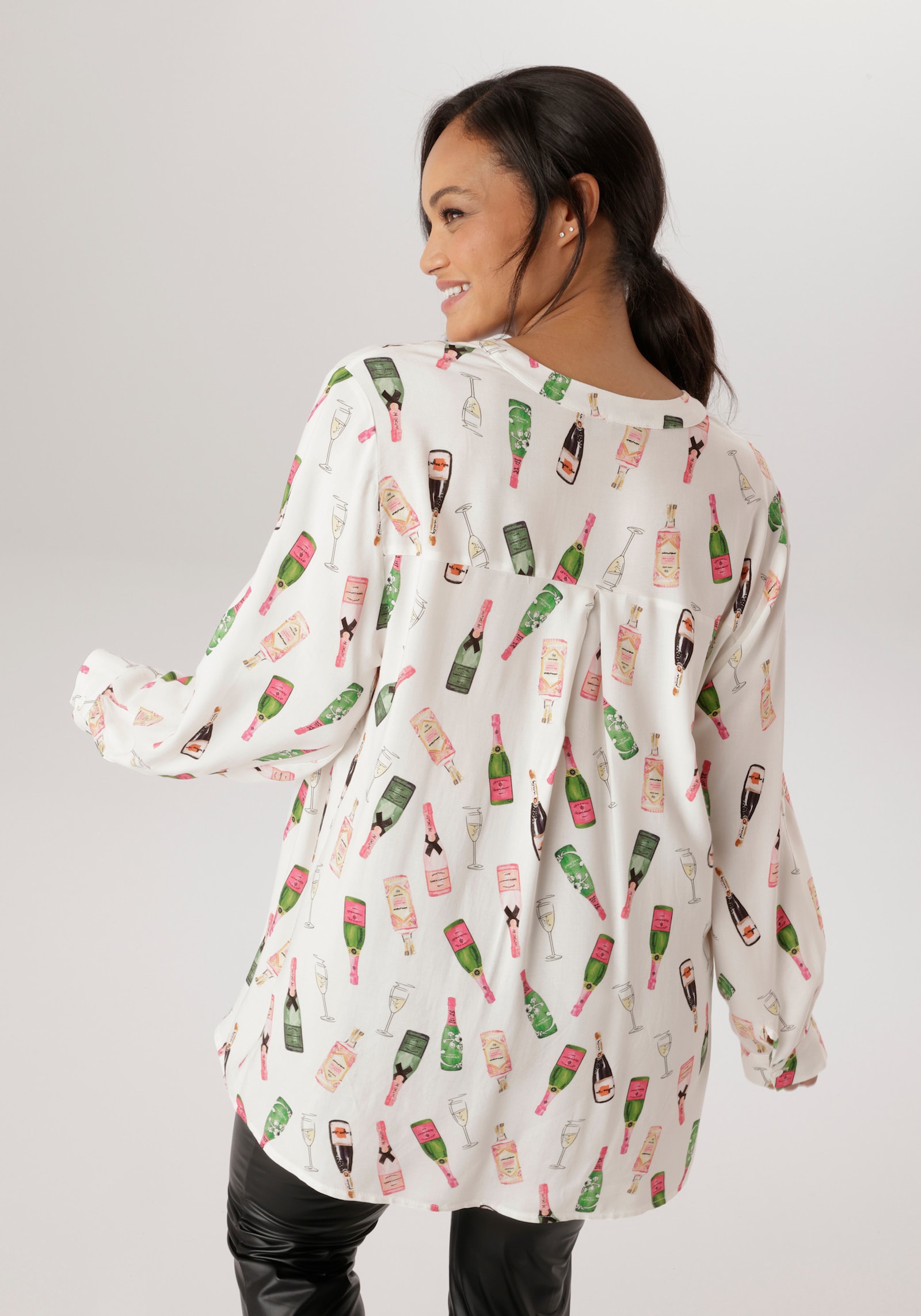 Aniston PLUS Schlupfbluse - weiß-bedruckt