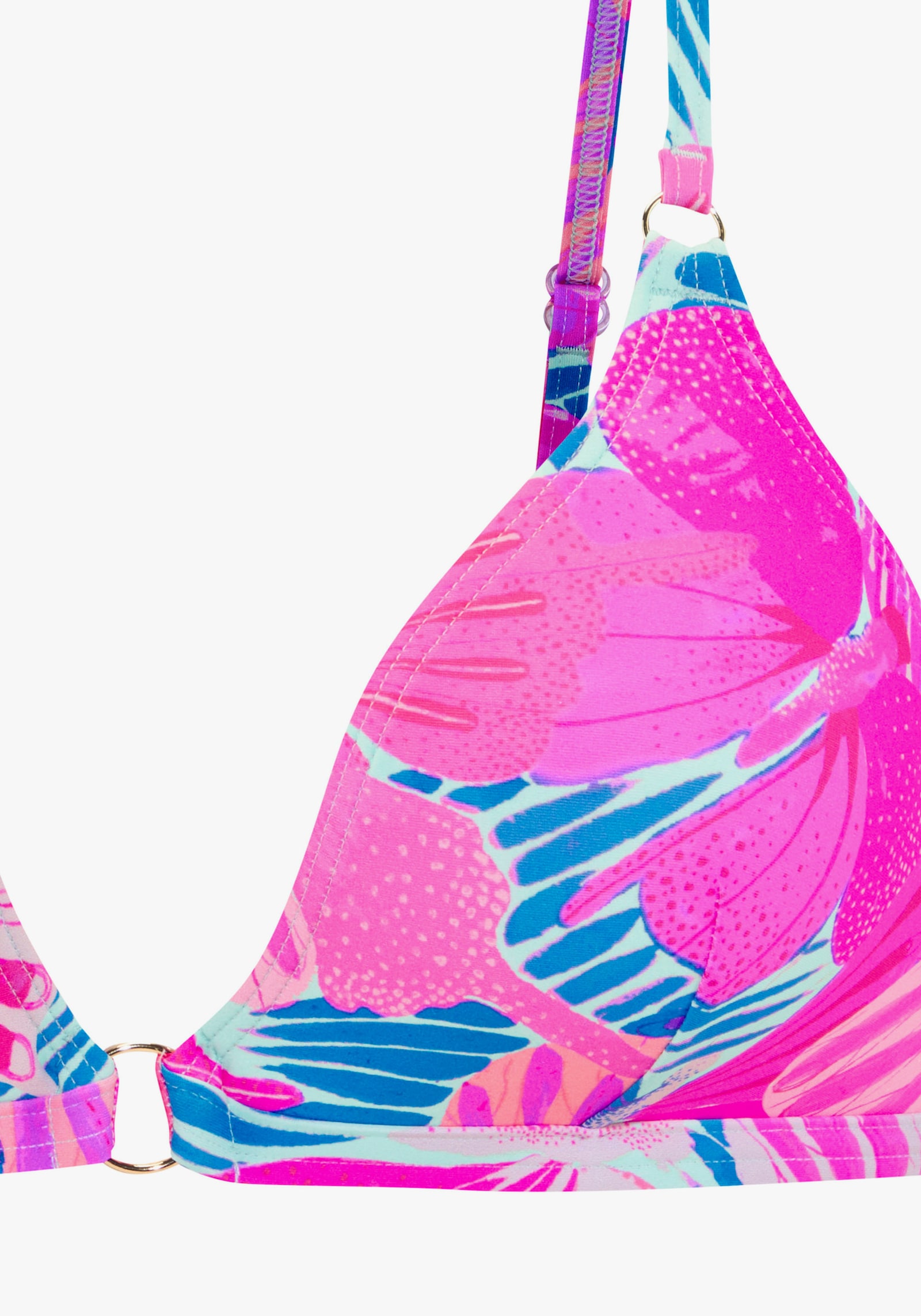 Sunseeker Triangel-Bikini-Top - pink-blau bedruckt