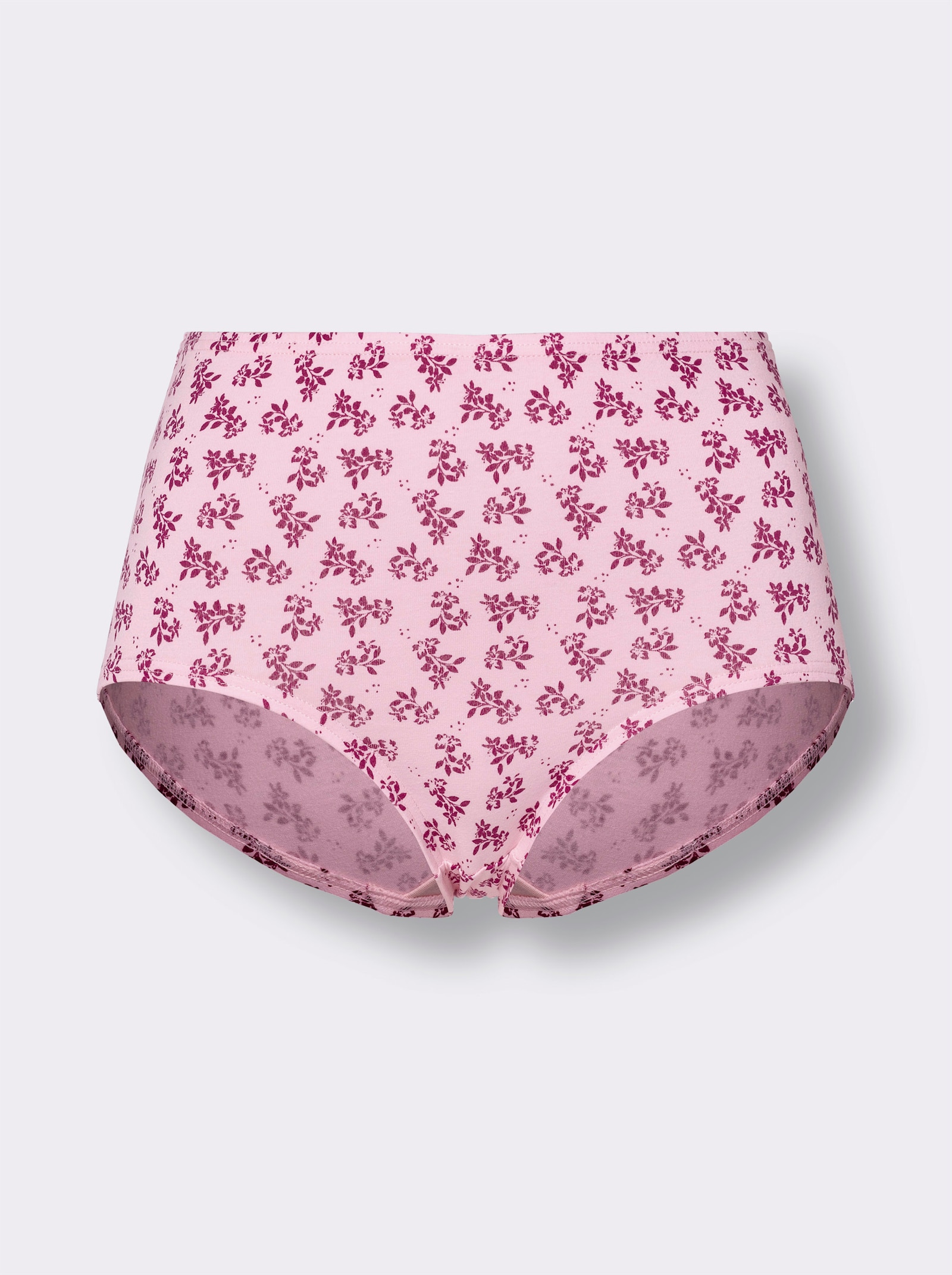 Nohavičky, zvýš.pás, bavln.klin - Hnedofialovo-ružová