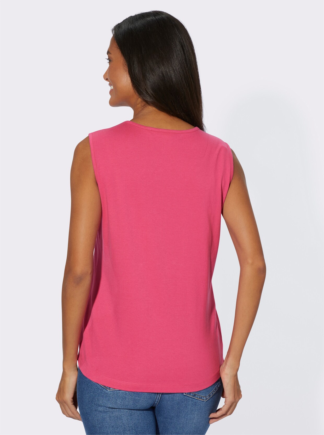 Shirttop - fuchsia + fuchsia-weiß-bedruckt