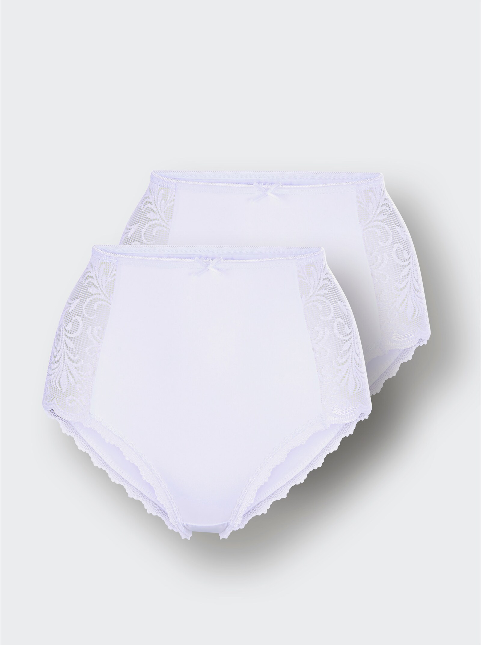 wäschepur Taillenslip mit Einsatz aus Spitze - weiß