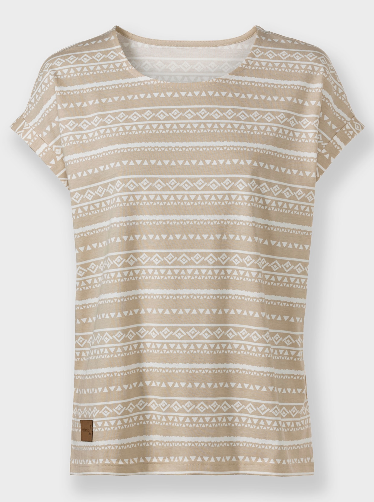 Print-Shirt - beige-ecru-bedruckt