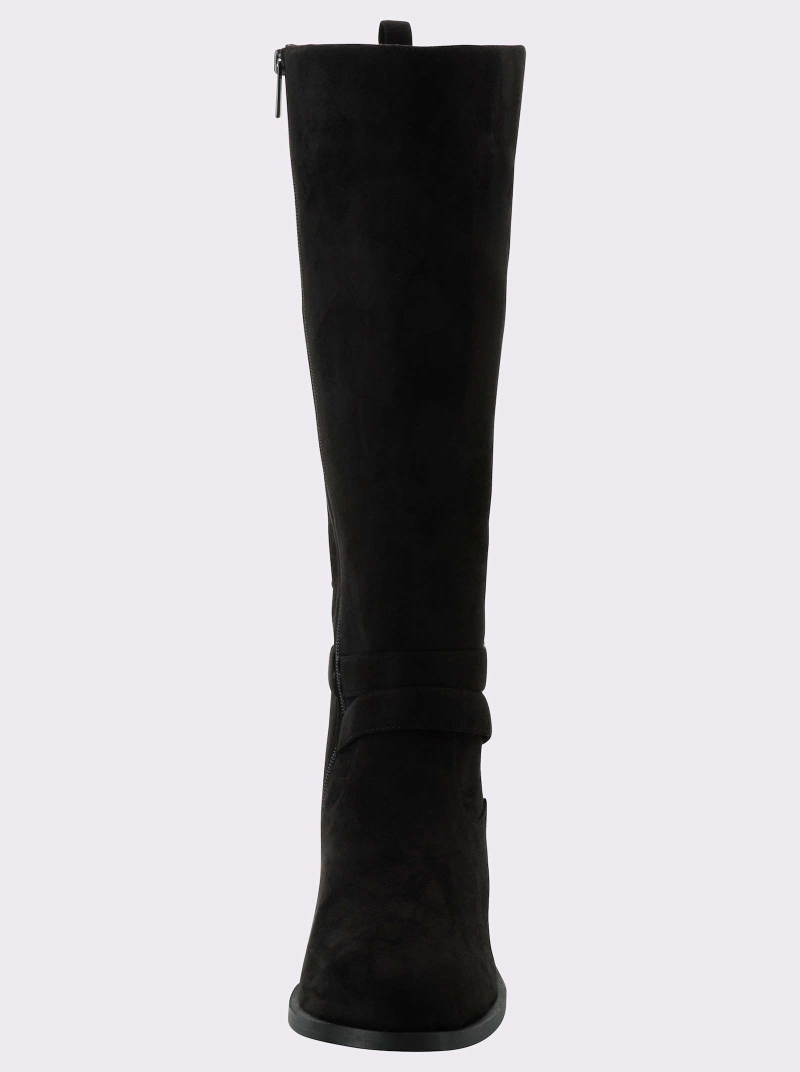 sheego Weitschaftstiefel im Materialmix - schwarz