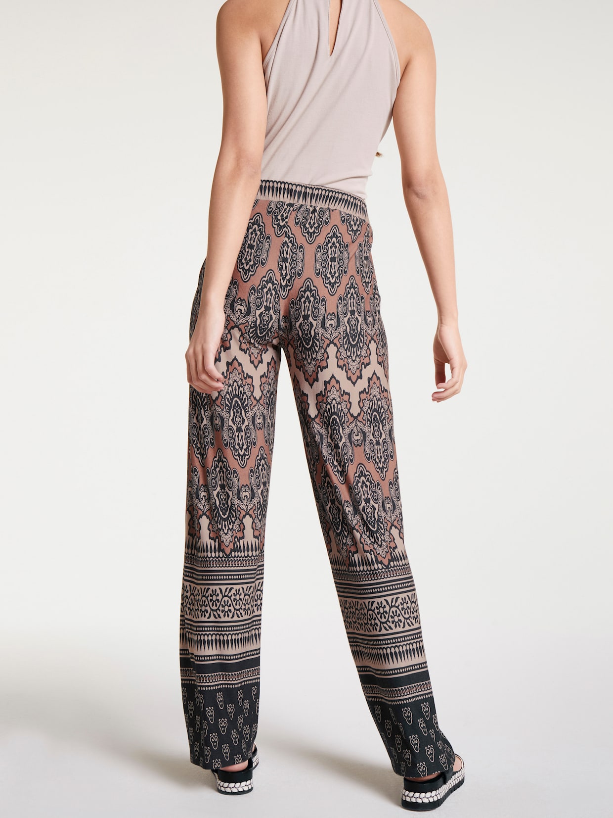 heine Bedrukte broek - bont