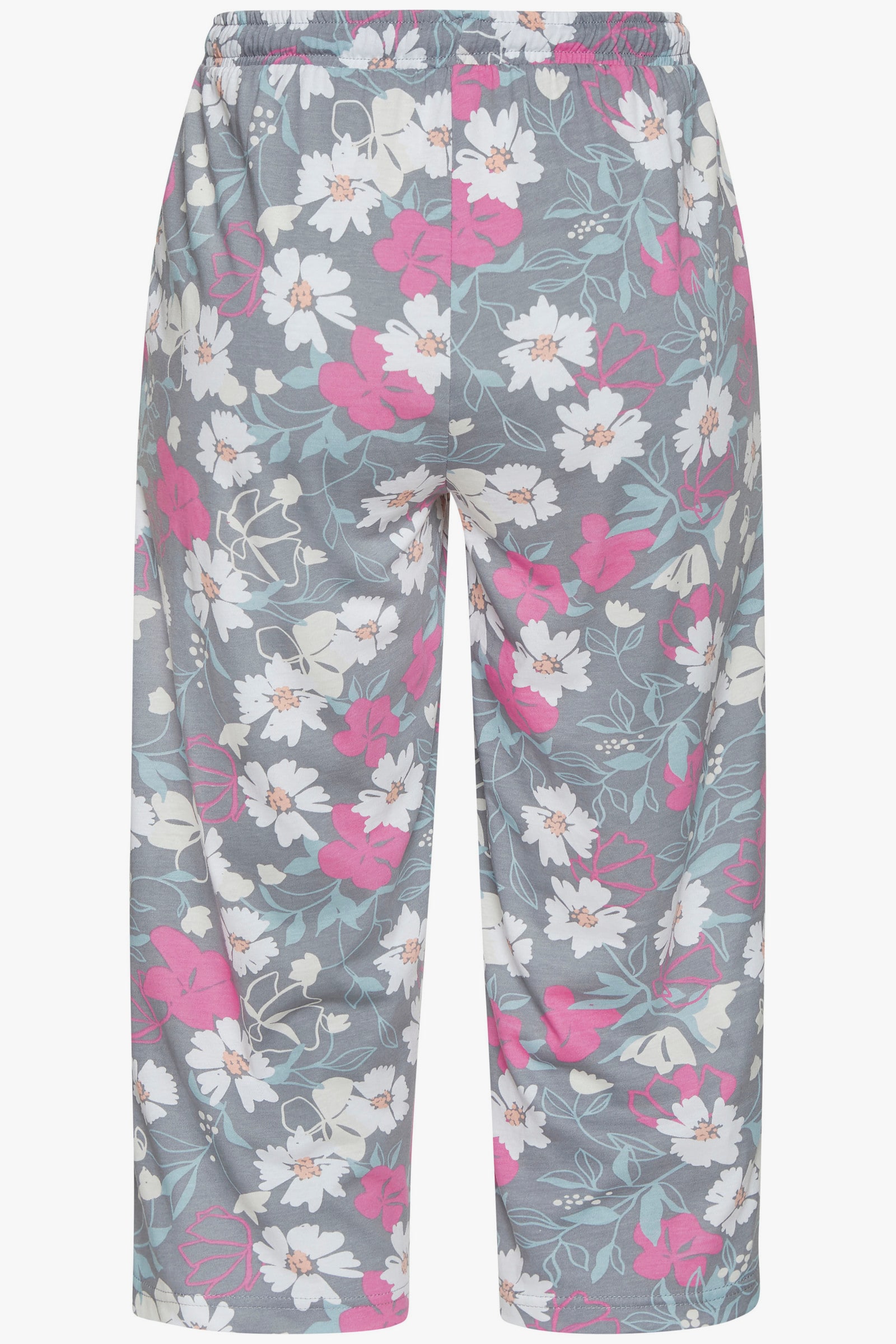 Vivance Dreams Caprihose - graublau-pink-geblümt