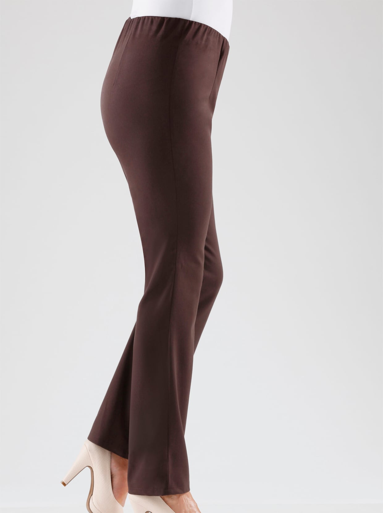 Pantalon extensible - chocolat