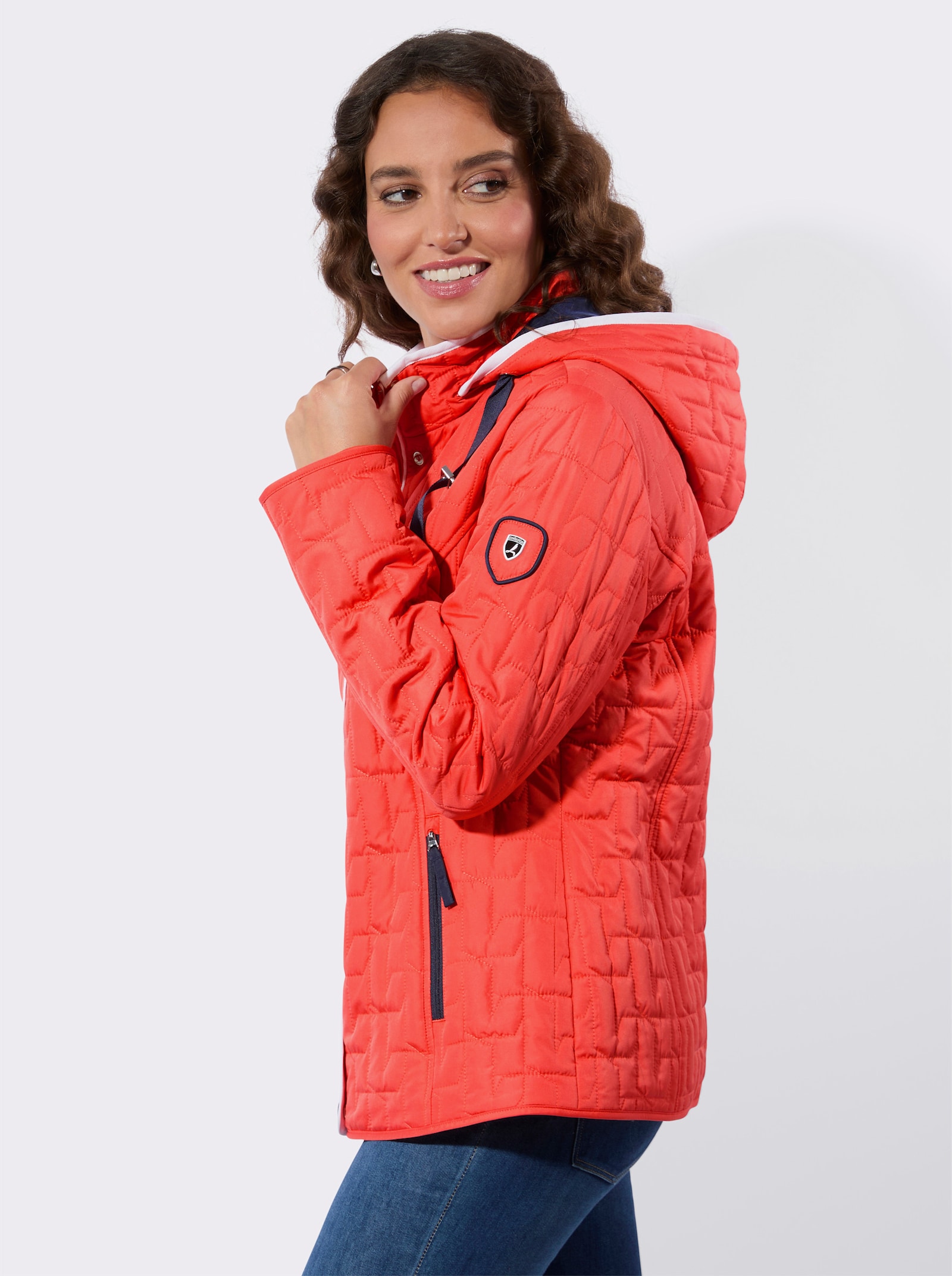 Steppjacke mit Reißverschluss-Taschen - grapefruit