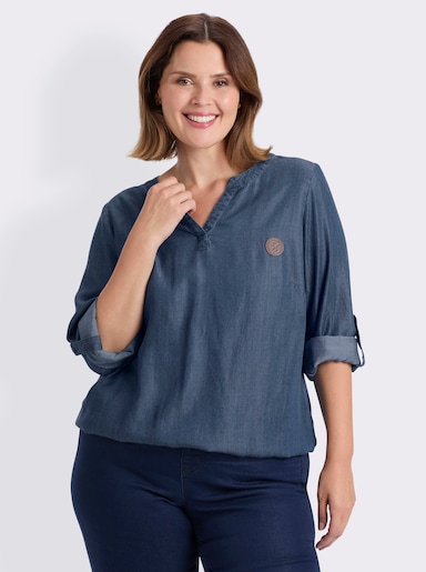 sheego Tunika in Jeans-Optik - blue-stone-washed