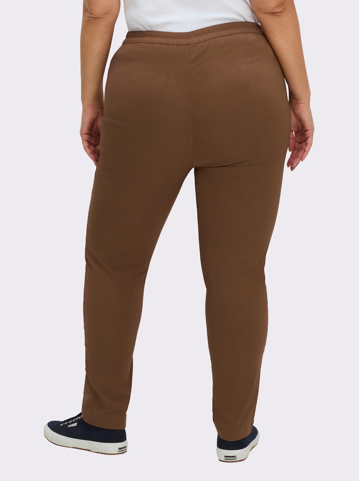 Bengalinhose mit Zierreißverschlüssen - toffee