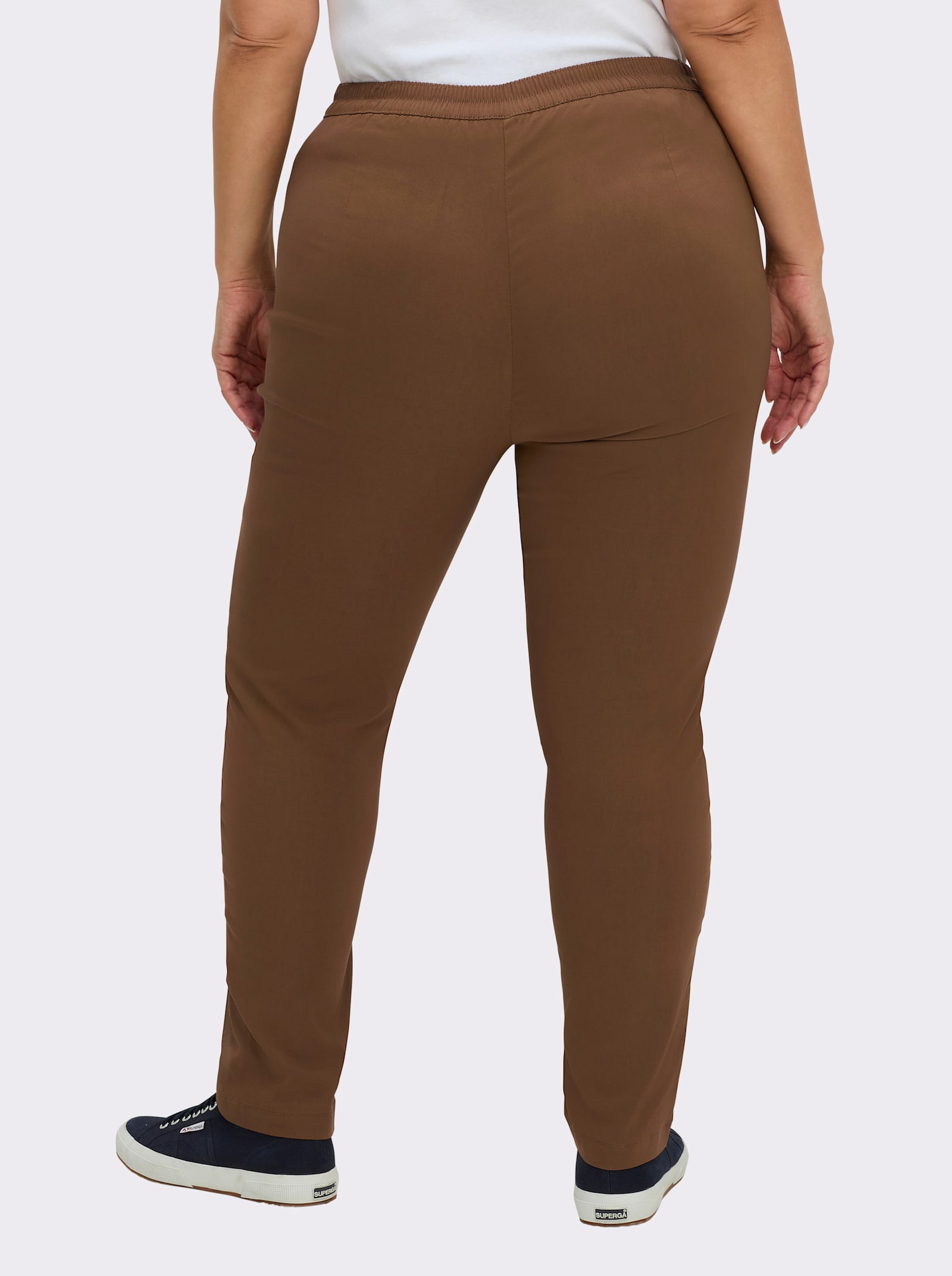 Bengalinhose mit Zierreißverschlüssen - toffee