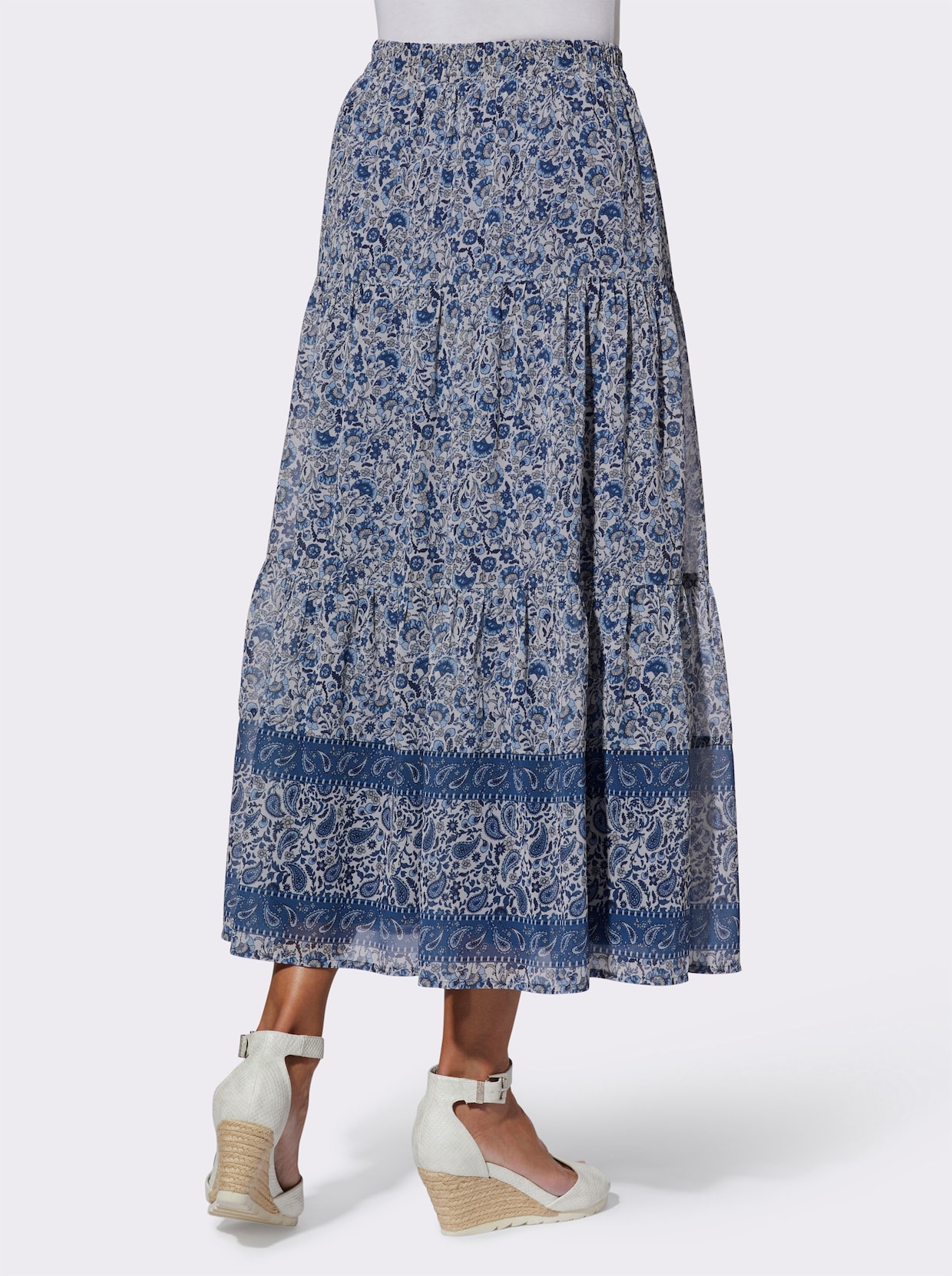 Rok met print - jeansblauw geprint