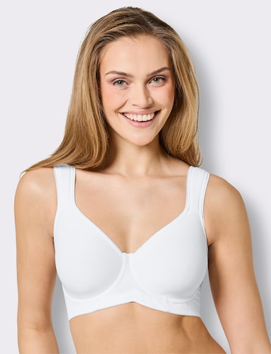 Schalen-BH ohne Bügel mit Powermesh - weiß