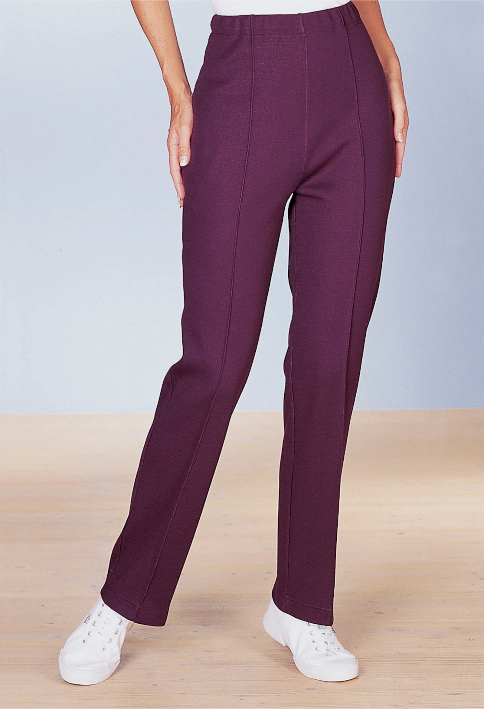 Freizeithose mit Schlupfbund - bordeaux