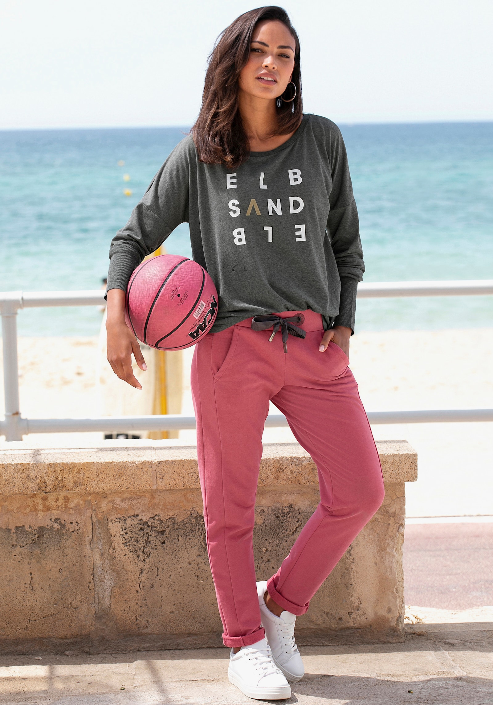 Elbsand Longsleeve - antraciet gemêleerd