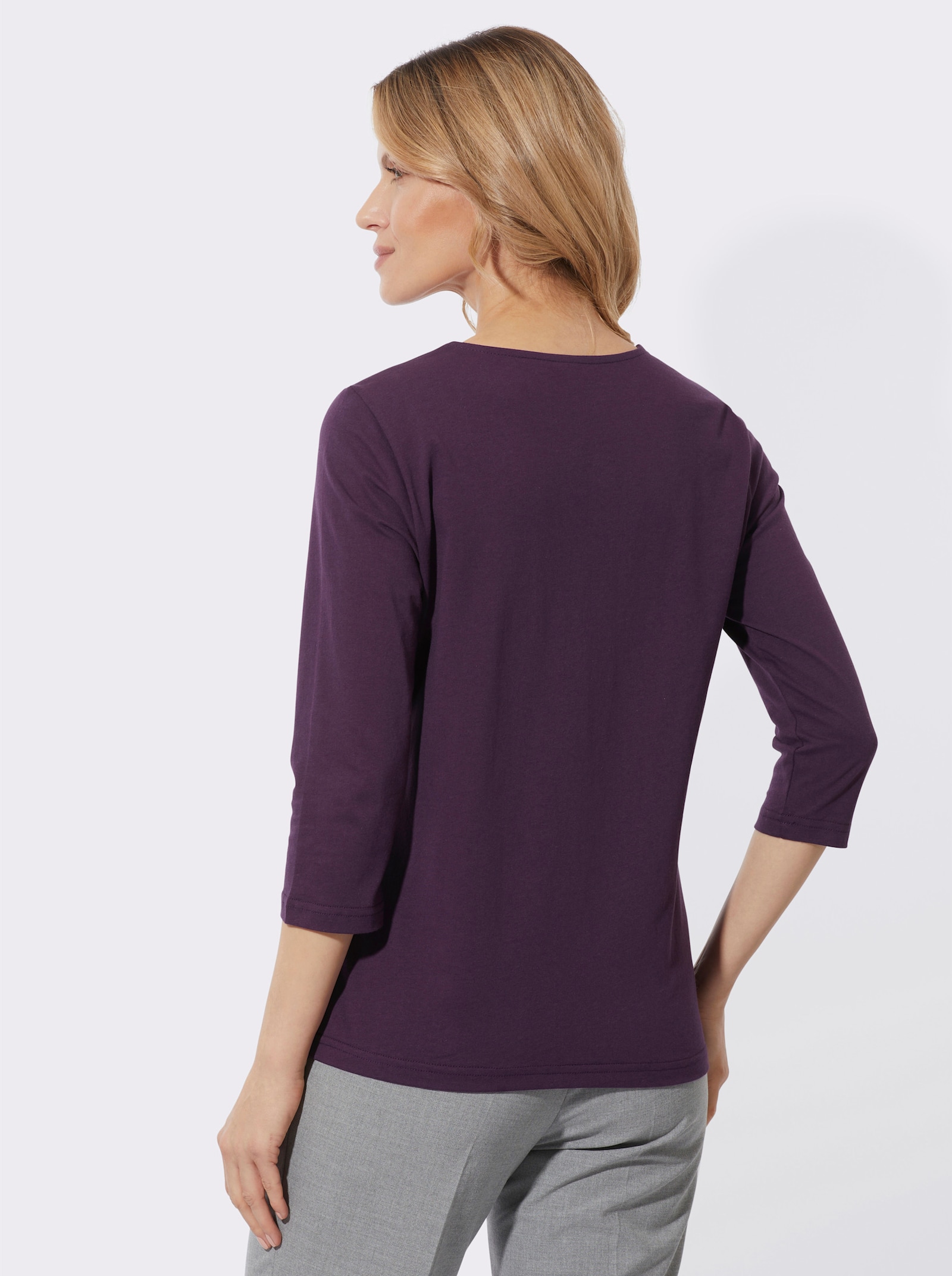 3/4-Arm-Shirt mit Glanz-Druck - traube