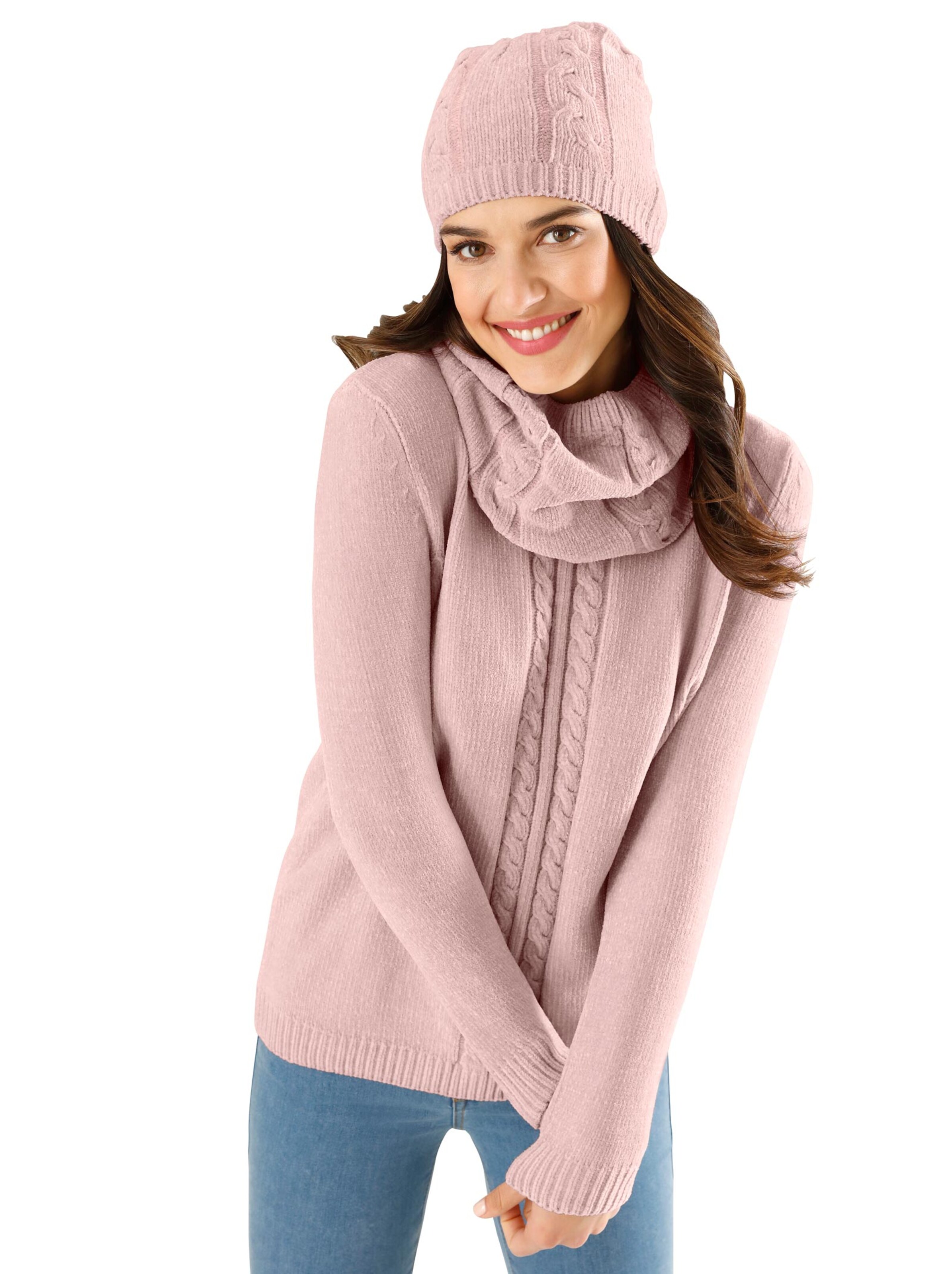 Set: Schal und Mütze - rosé