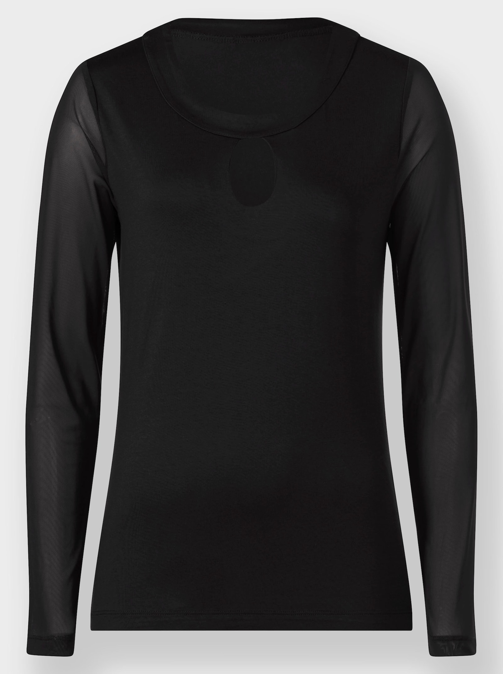 heine T-shirt à manches longues avec manches transparentes - noir