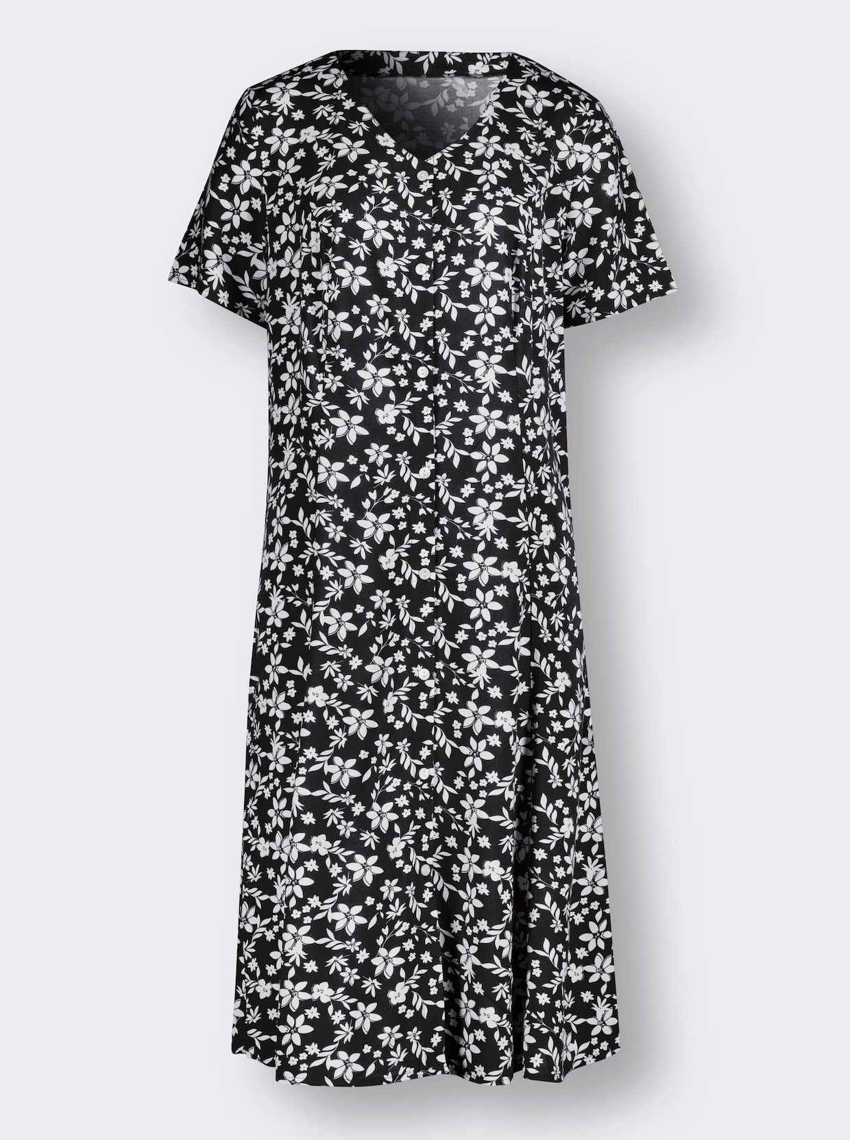 Šaty s květinovým vzorem - černá-vzor