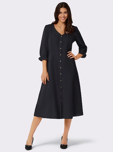 Trachtenkleid in Leinen-Optik - schwarz