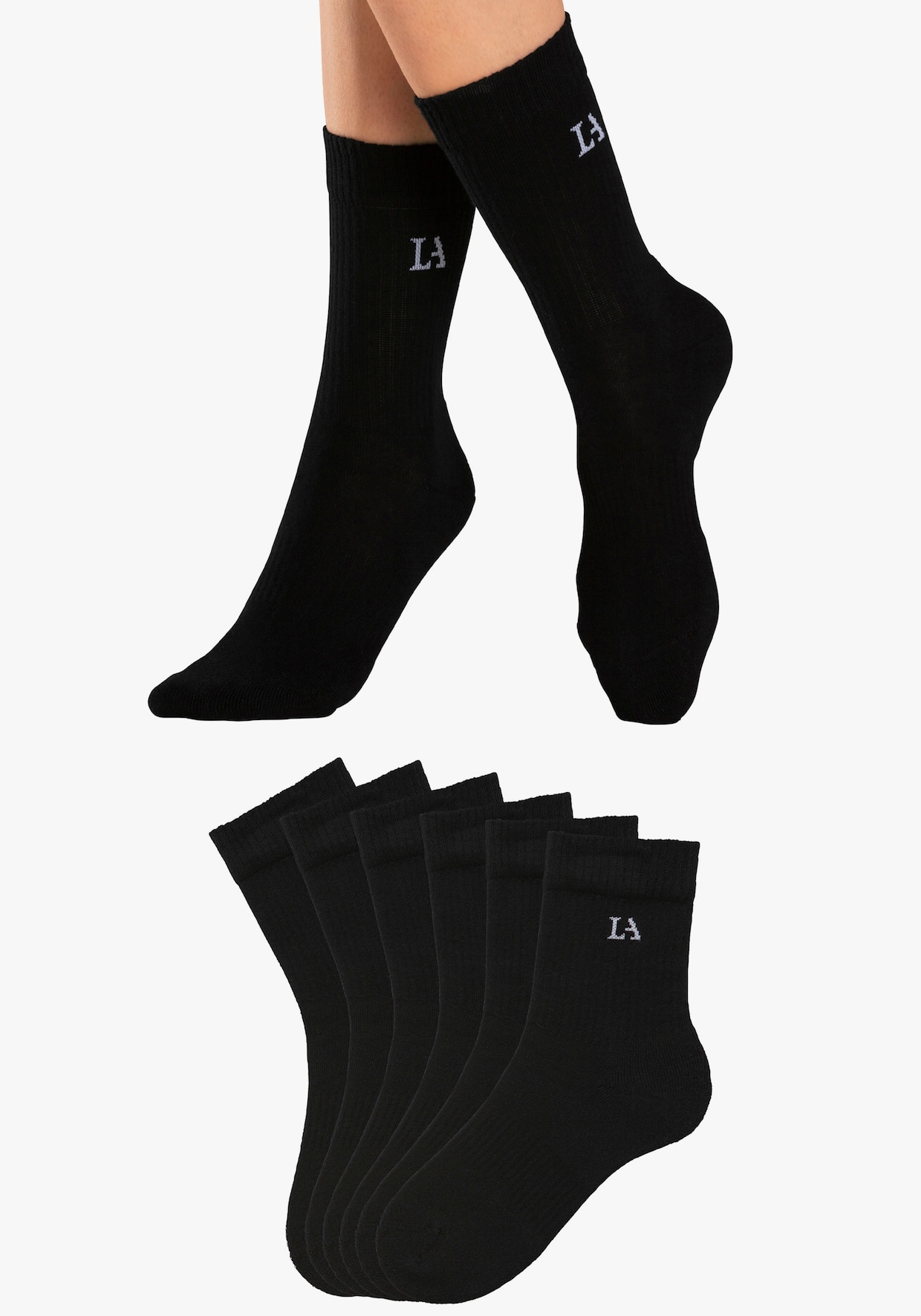 LASCANA ACTIVE Tennissocken - 6x schwarz